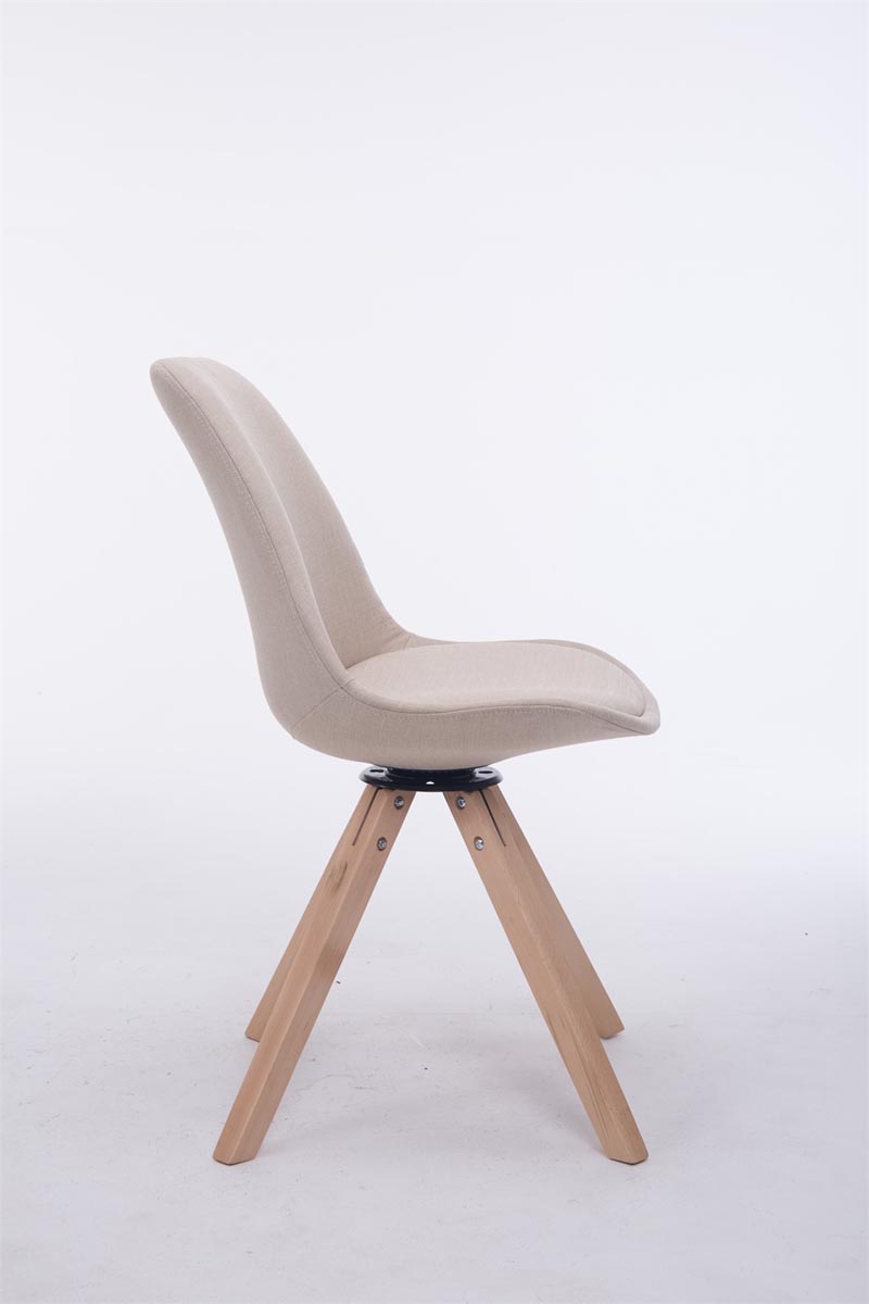 Chaise de salle à manger Troyes Pivotante en Tissu Piètement Carré