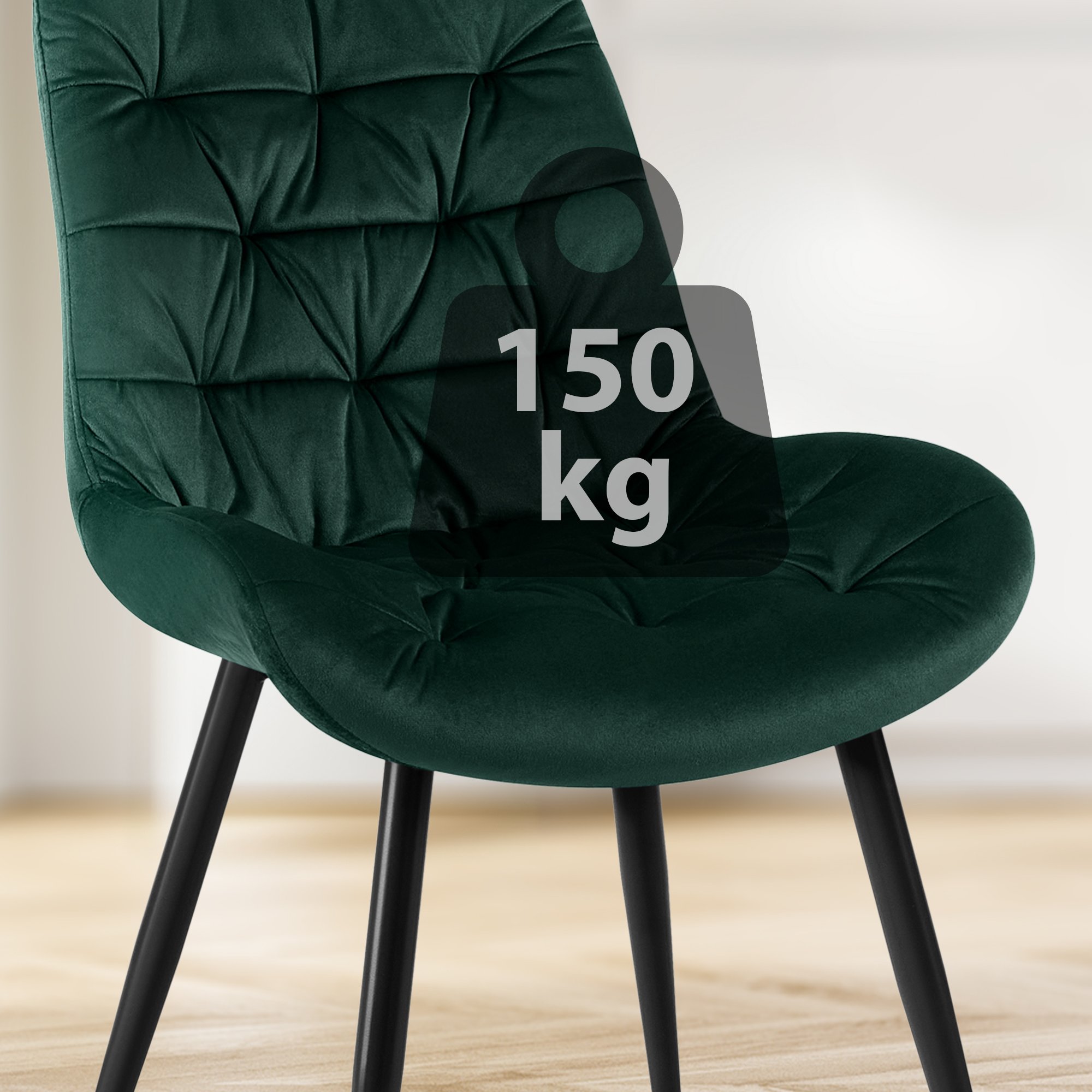 Chaise de salle à manger Rossford velours