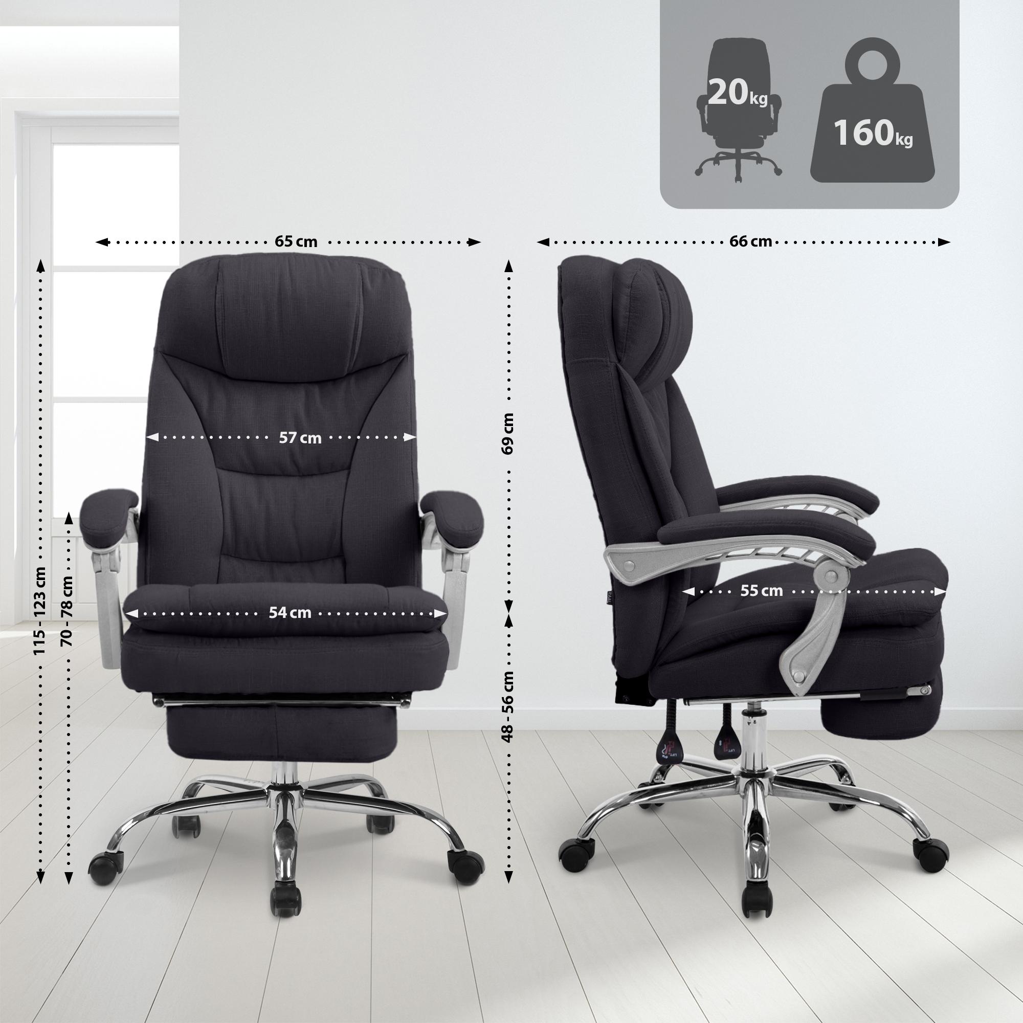 Chaise de bureau XL Troy Tissu