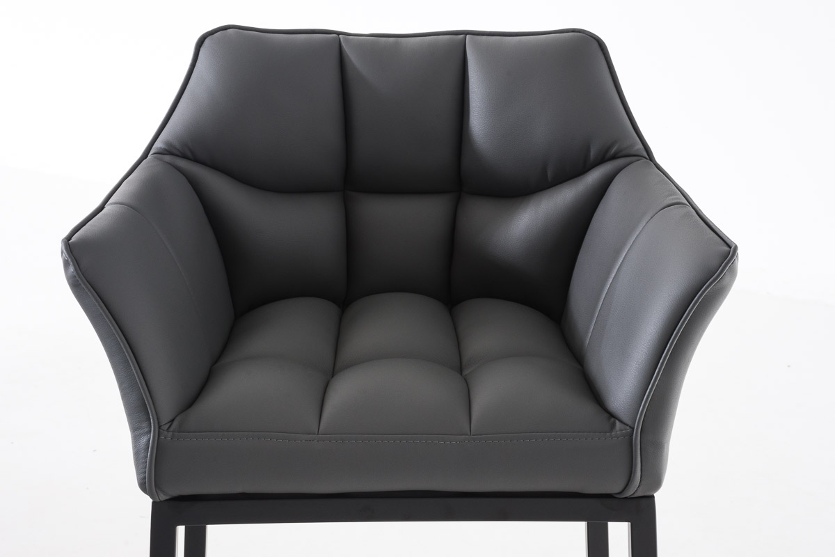 Ensemble de 2 tabourets de bar Damaso en similicuir avec piétement en métal