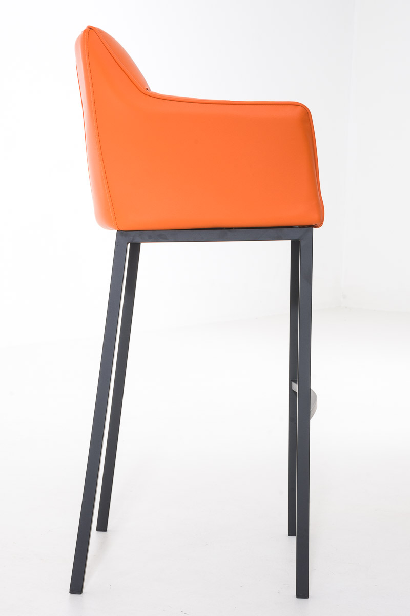 Ensemble de 2 tabourets de bar Damaso en similicuir avec piétement en métal