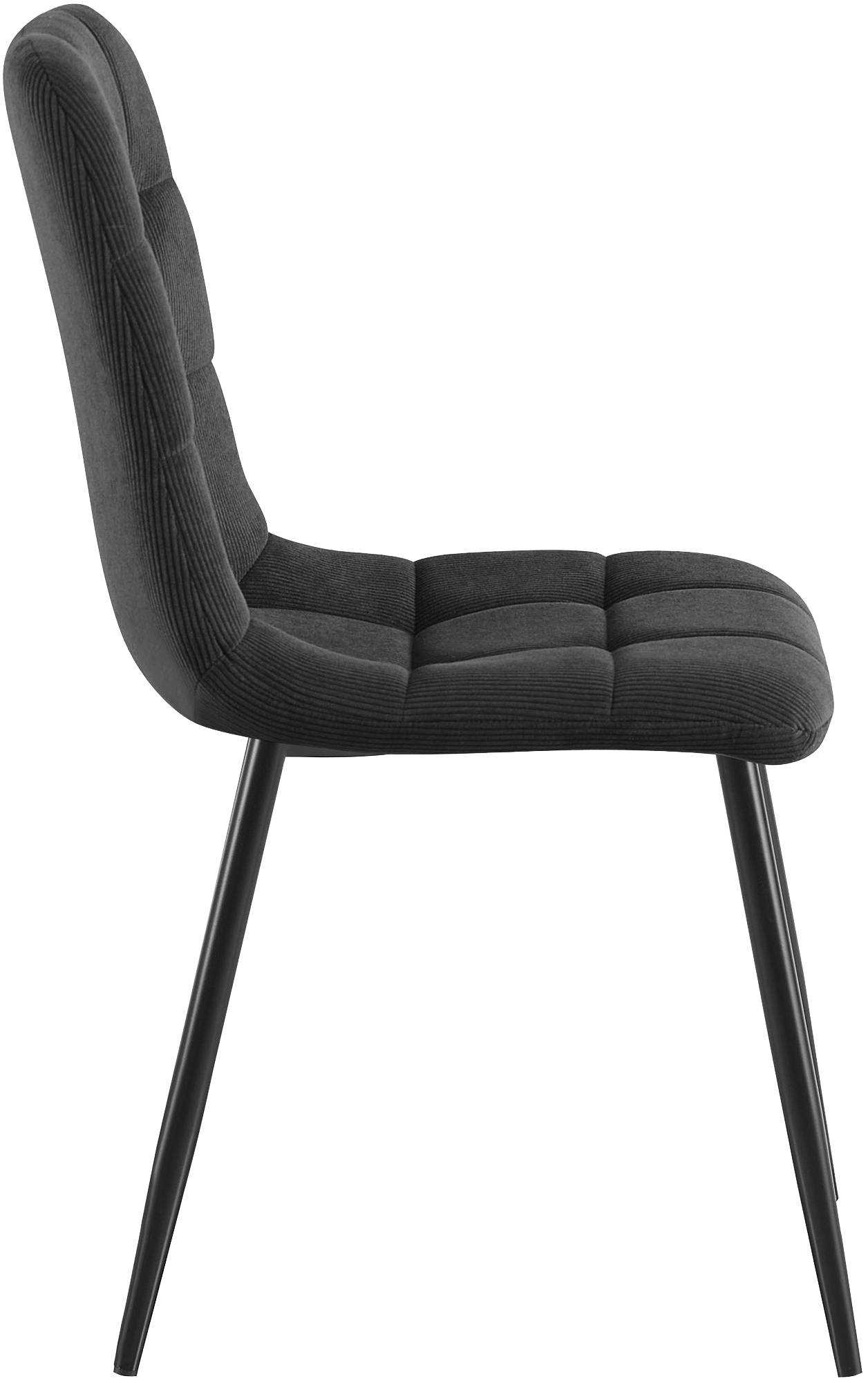 Lot de 2 chaises de salle a manger Antibes en velours cotele