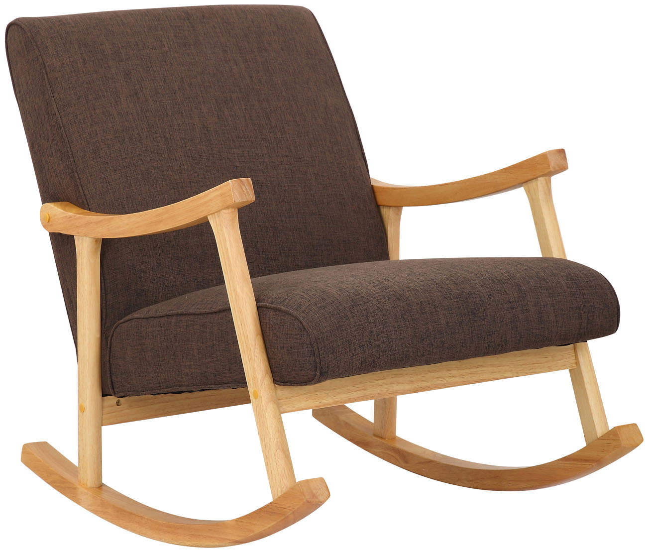 Chaise a bascule Morelia en tissu avec pieds nature
