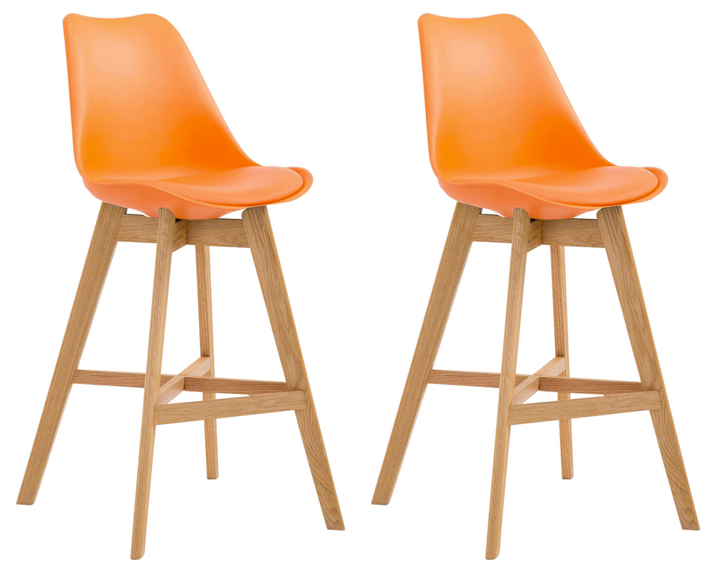 Lot de 2 Tabourets de bar Cannes avec coque en plastique