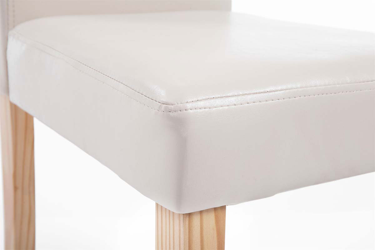 Chaise de salle à manger Ina similicuir avec pieds en Bois