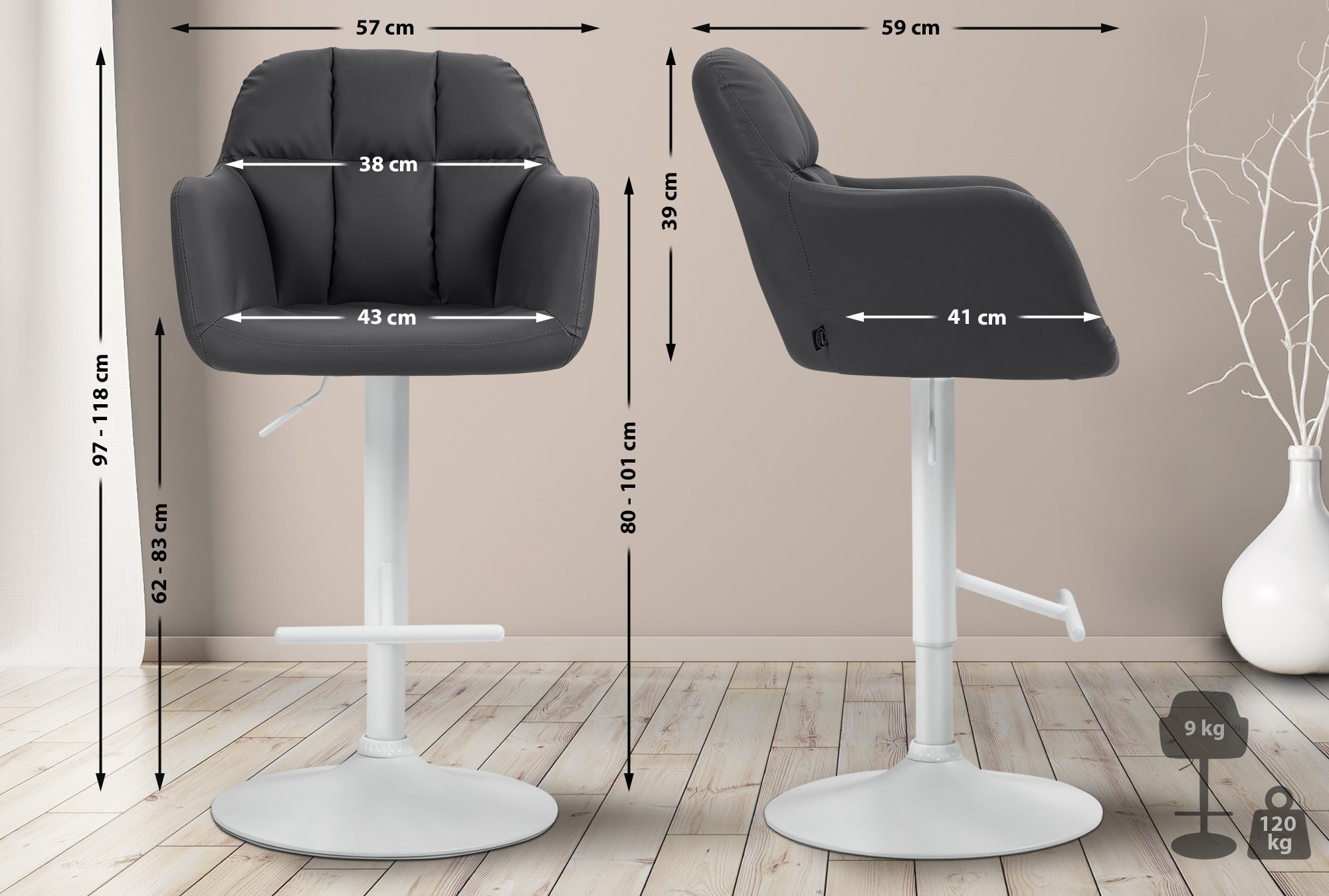 Tabouret de bar Natoma similicuir