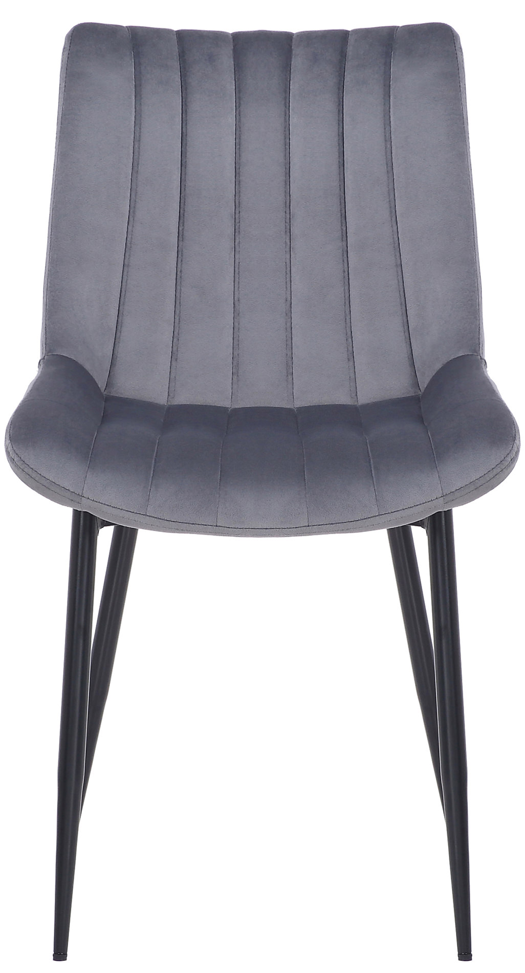 Lot de 2 Chaises de salle à manger Rahden en Velours avec Piètement en métal noir