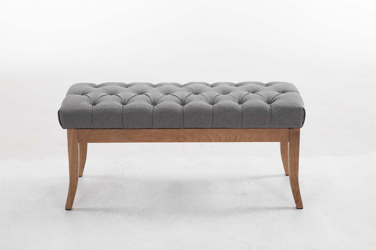 Banc Ramses tissu pieds antique clair