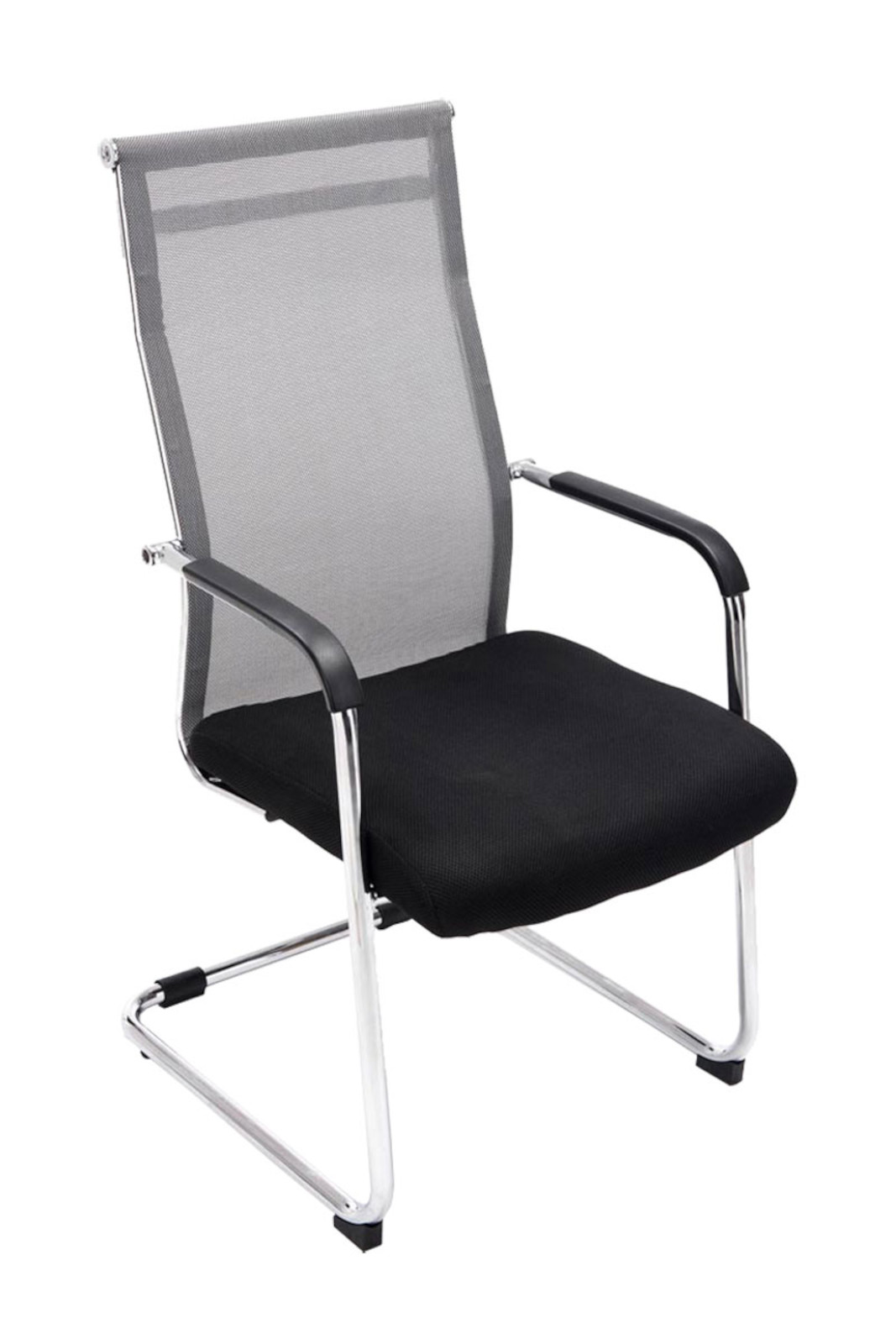 Lot de 2 Chaises cantilever Brenda avec revétement en maille et Pied luge en métal
