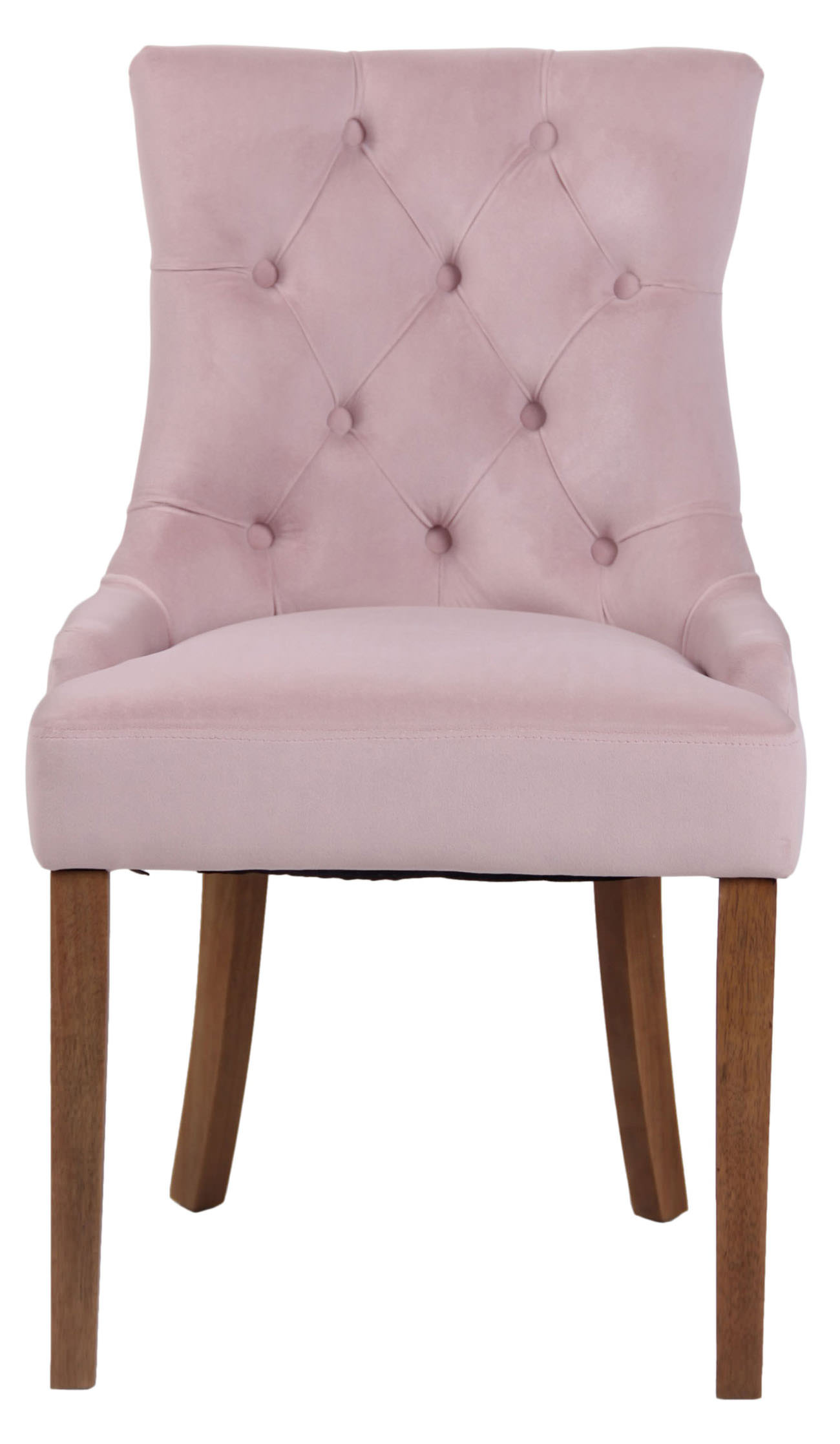 Lot de 4 Chaises de salle à manger Aberdeen en Velours Piètement en bois d'hévéa