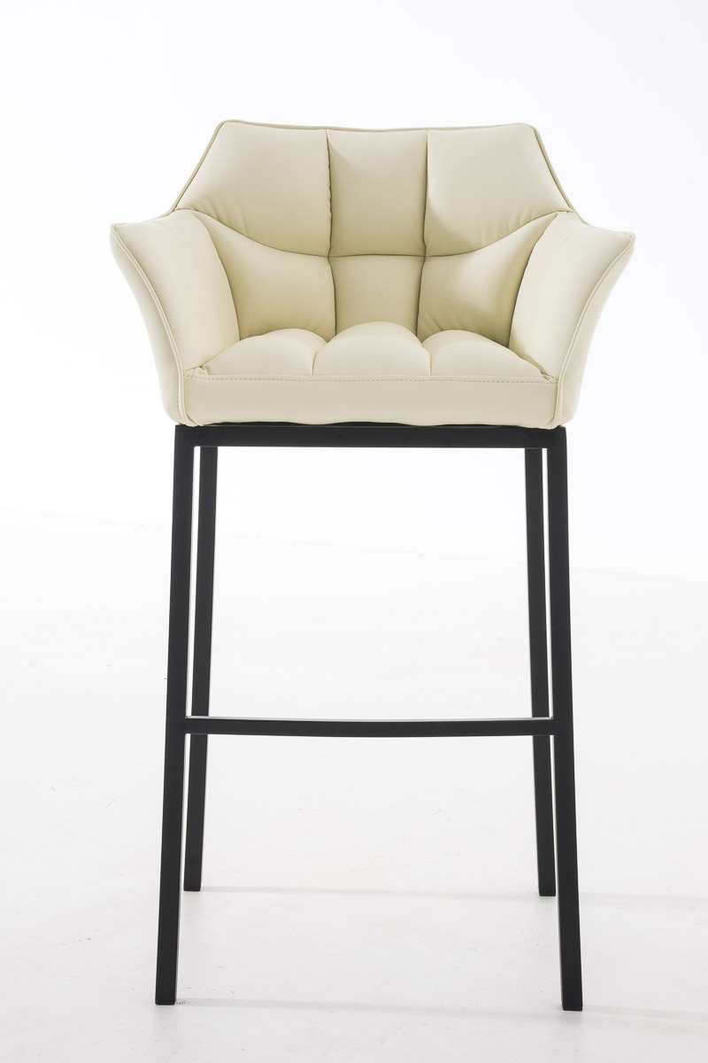 Ensemble de 2 tabourets de bar Damaso en similicuir avec piétement en métal