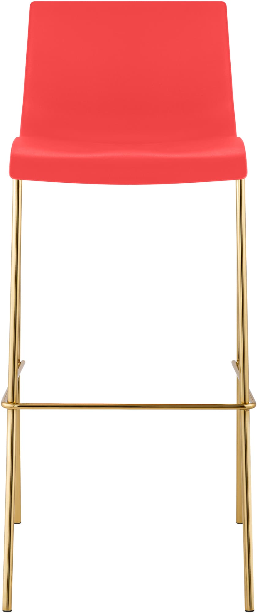 Tabouret de bar Hover plastique piètement 4 pieds or