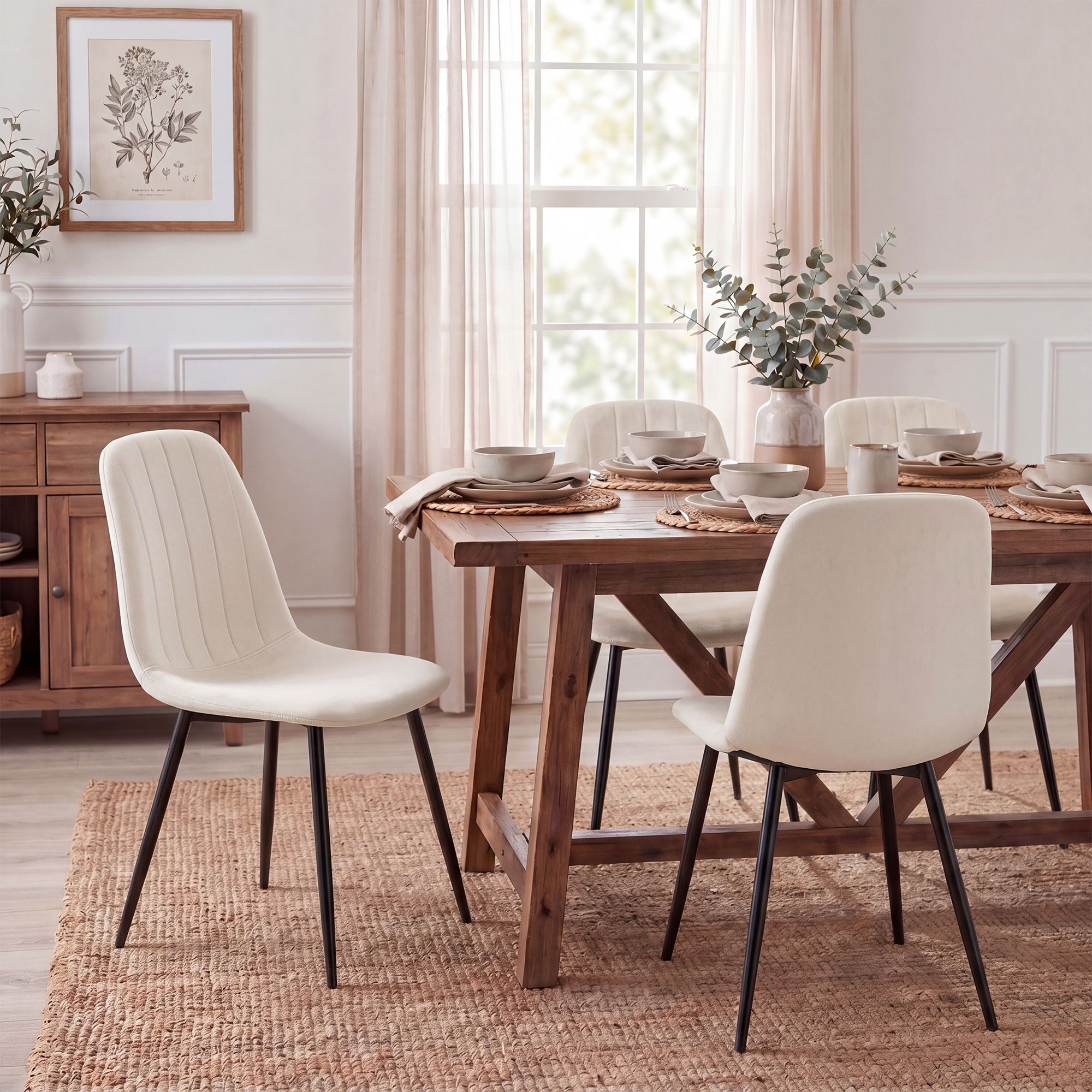Chaise de salle a manger Baxter en velours