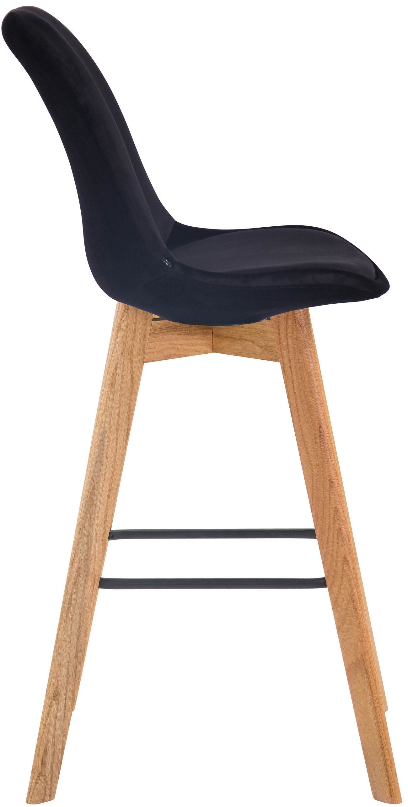 Lot de 2 tabourets de bar Metz en velours Pieds en bois