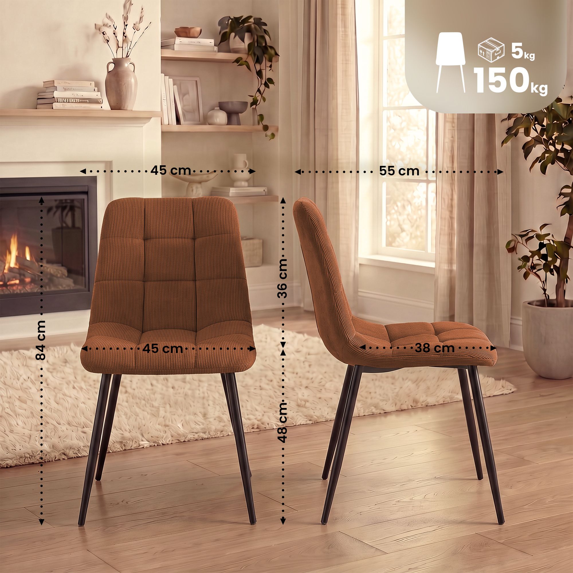 Lot de 2 chaises de salle à manger Tilde