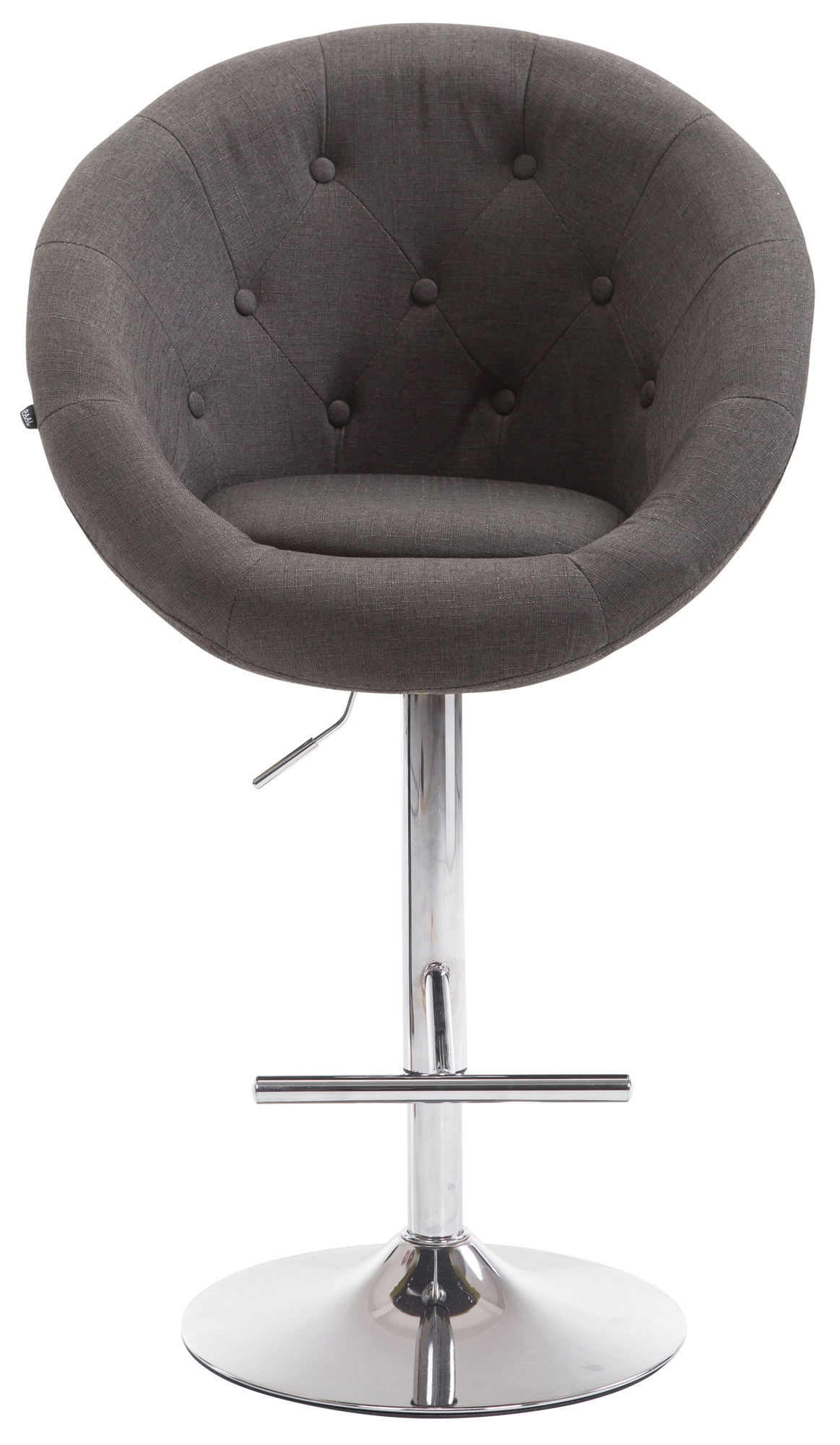 Tabouret de bar London V2 en tissu avec Pied et Repose-pieds en métal