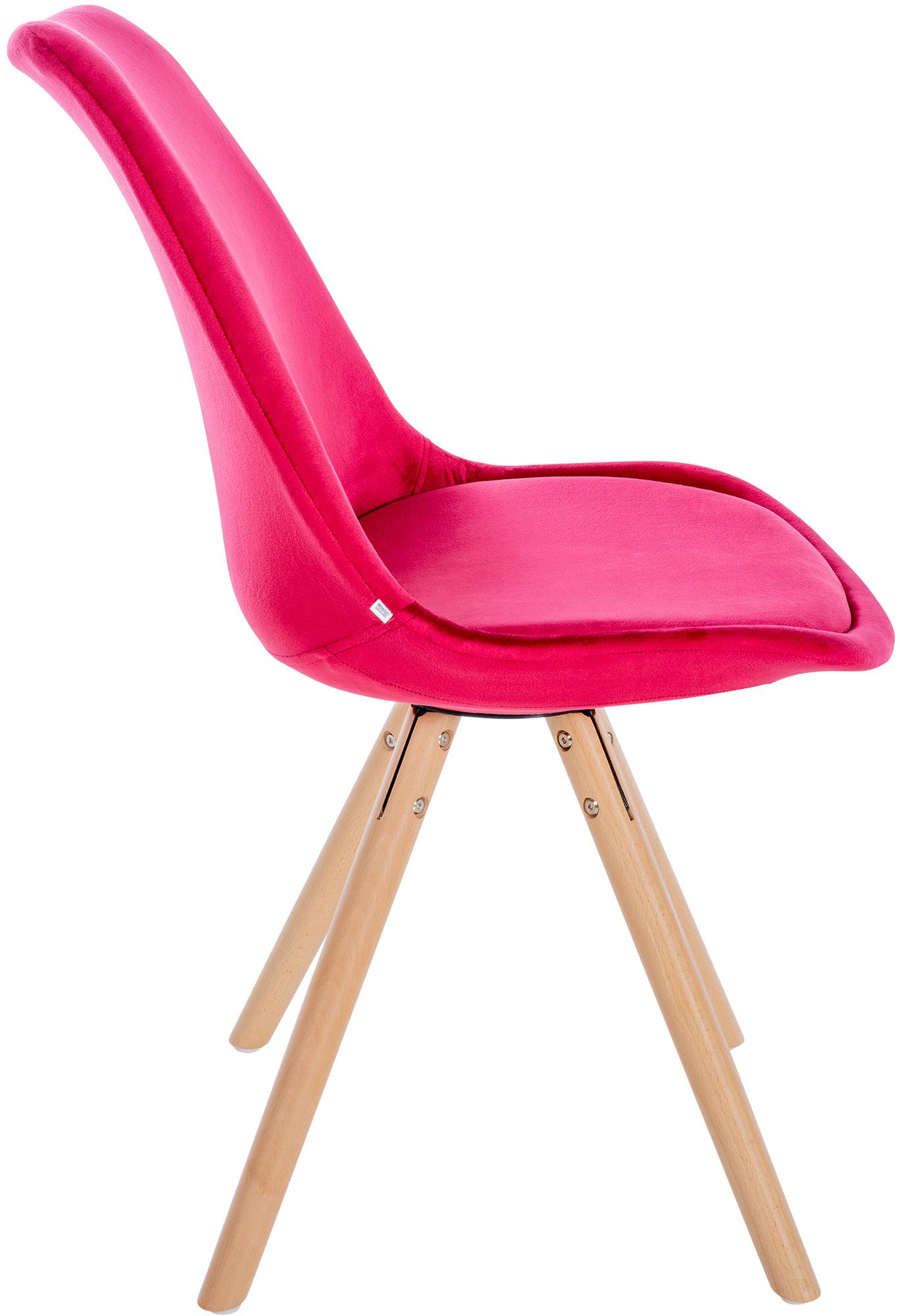 Lot de 4 chaises de salle à manger Sofia en velours Pieds en bois