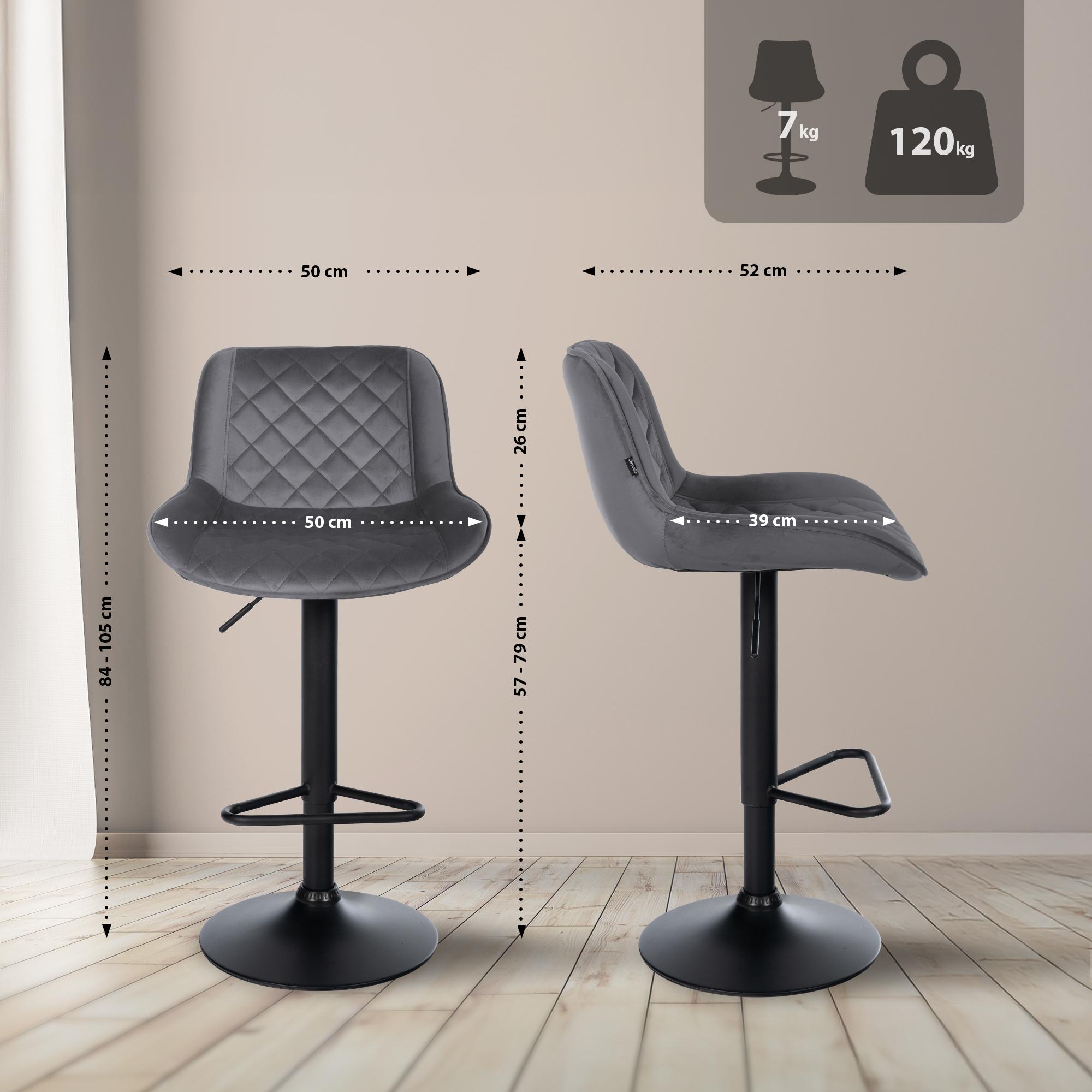 Lot de 2 tabourets de bar Kasson