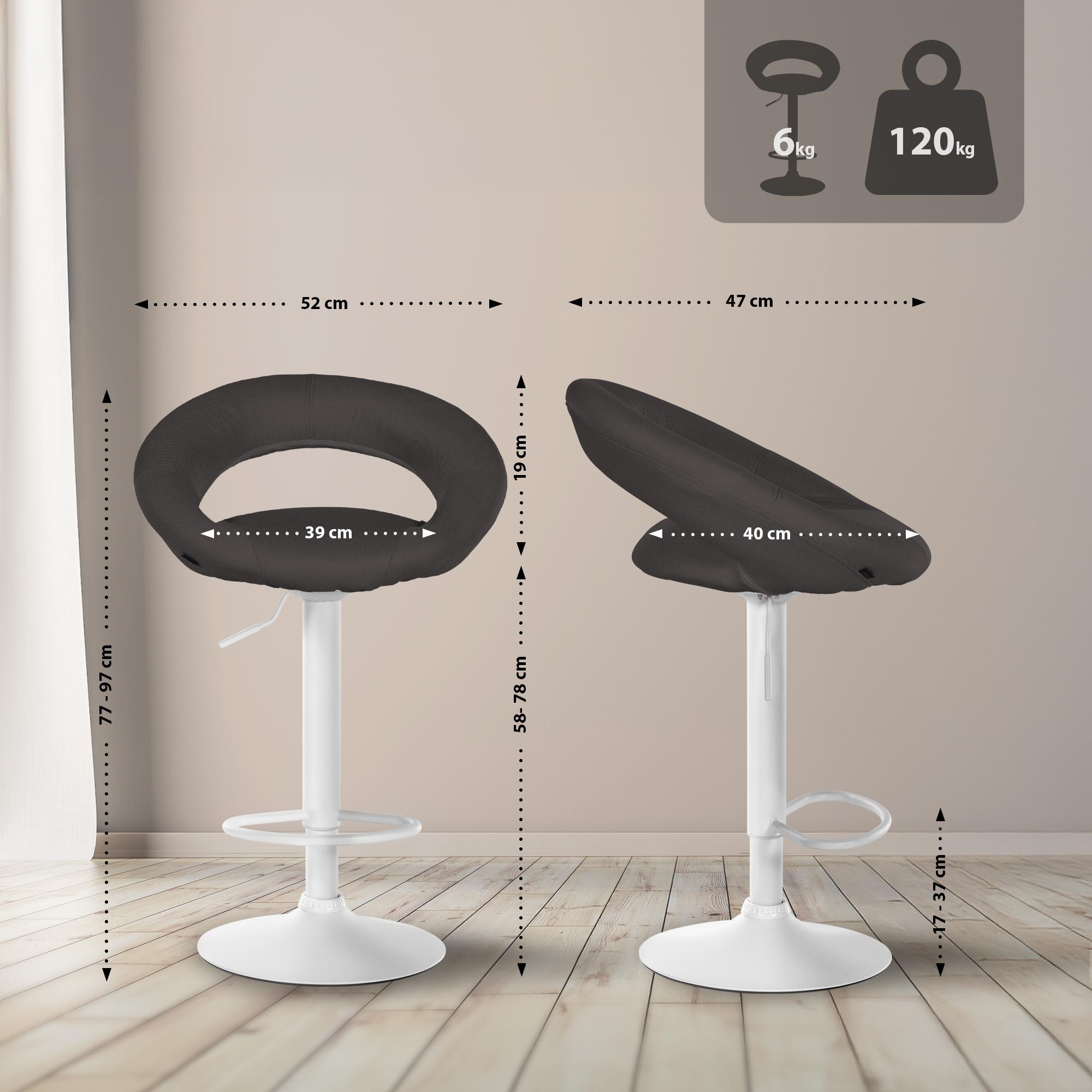 Lot de 2 tabourets de bar Olinda tissu
