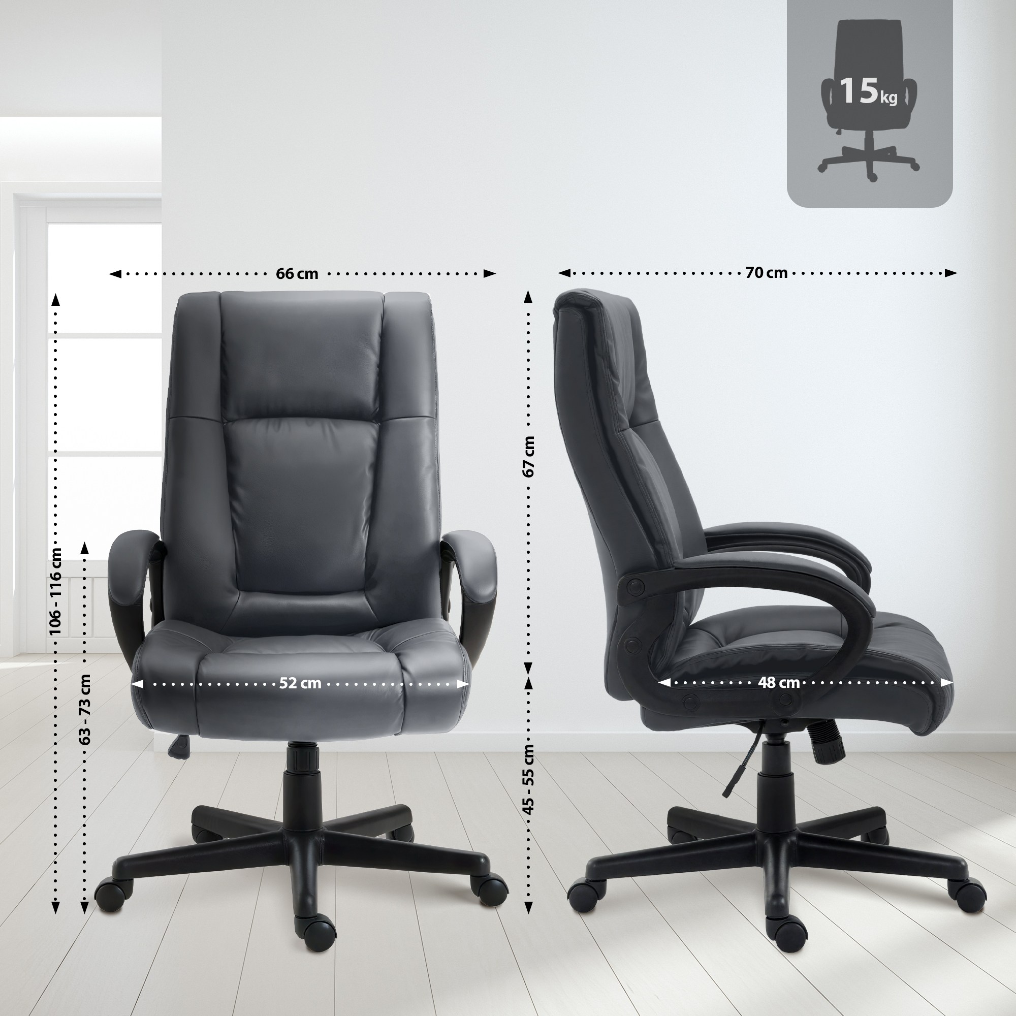 Chaise de bureau XL Sparta similicuir