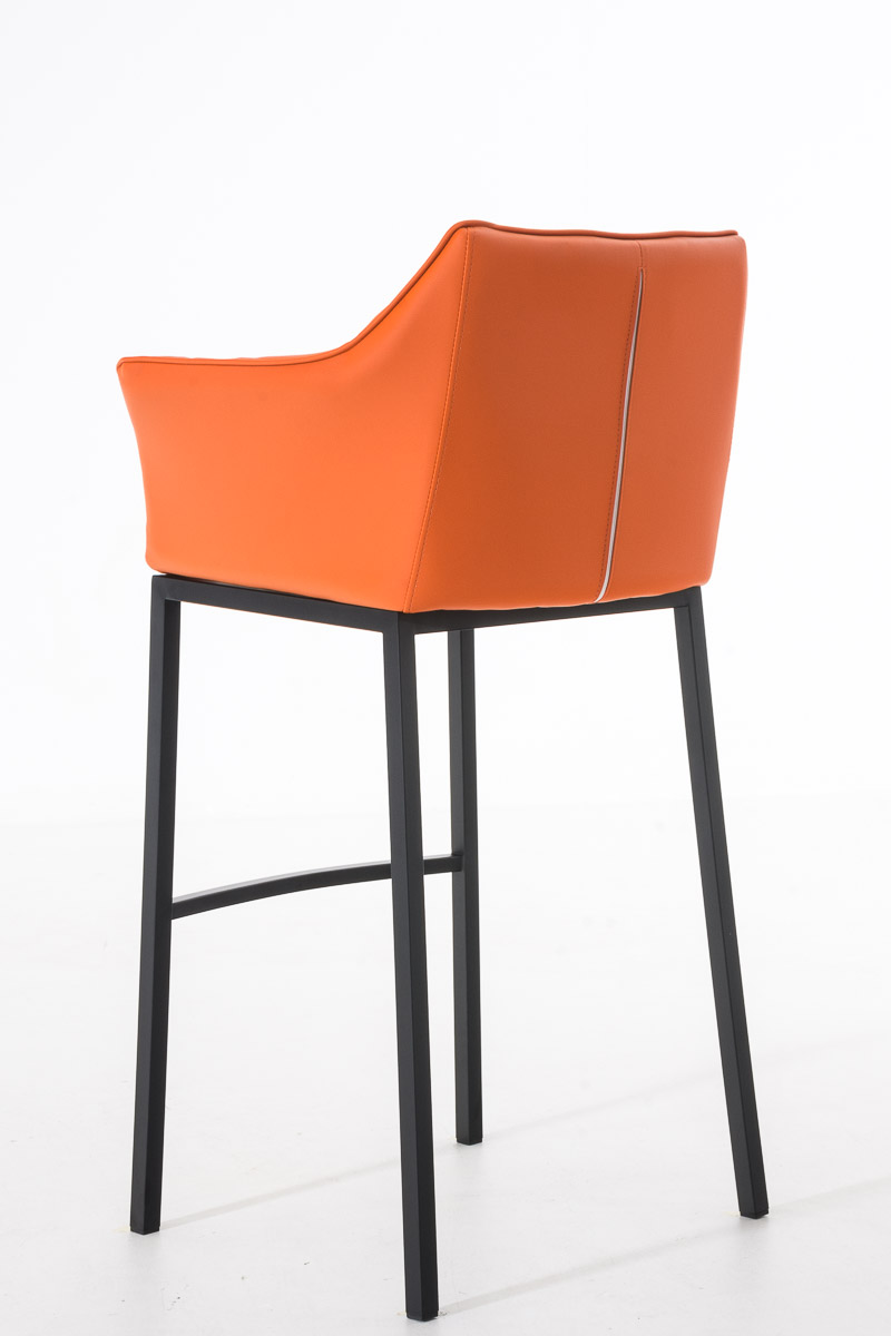Tabouret de bar Damaso en similicuir avec piétement quatre pieds