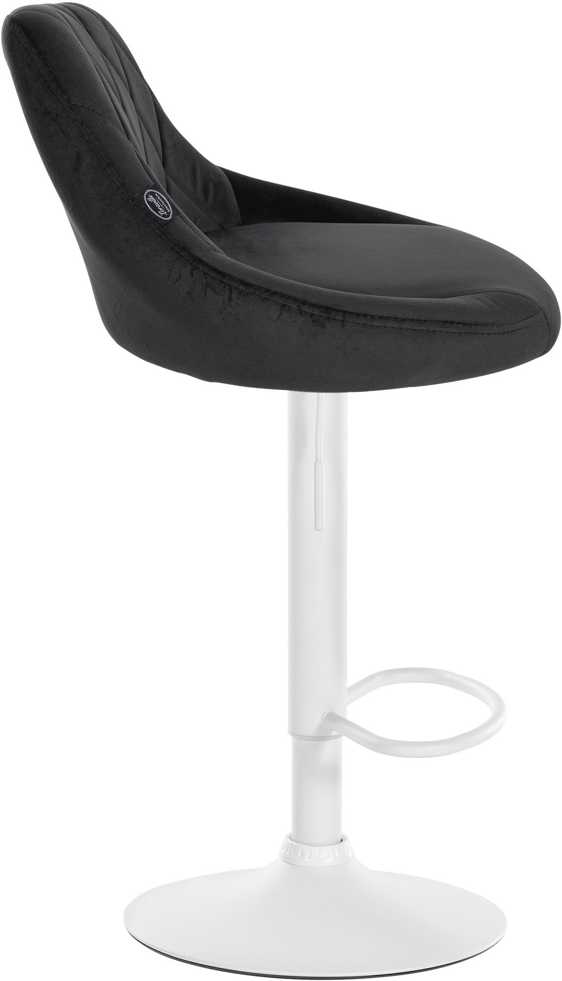 Tabouret de bar Lazio en velours avec pied en métal
