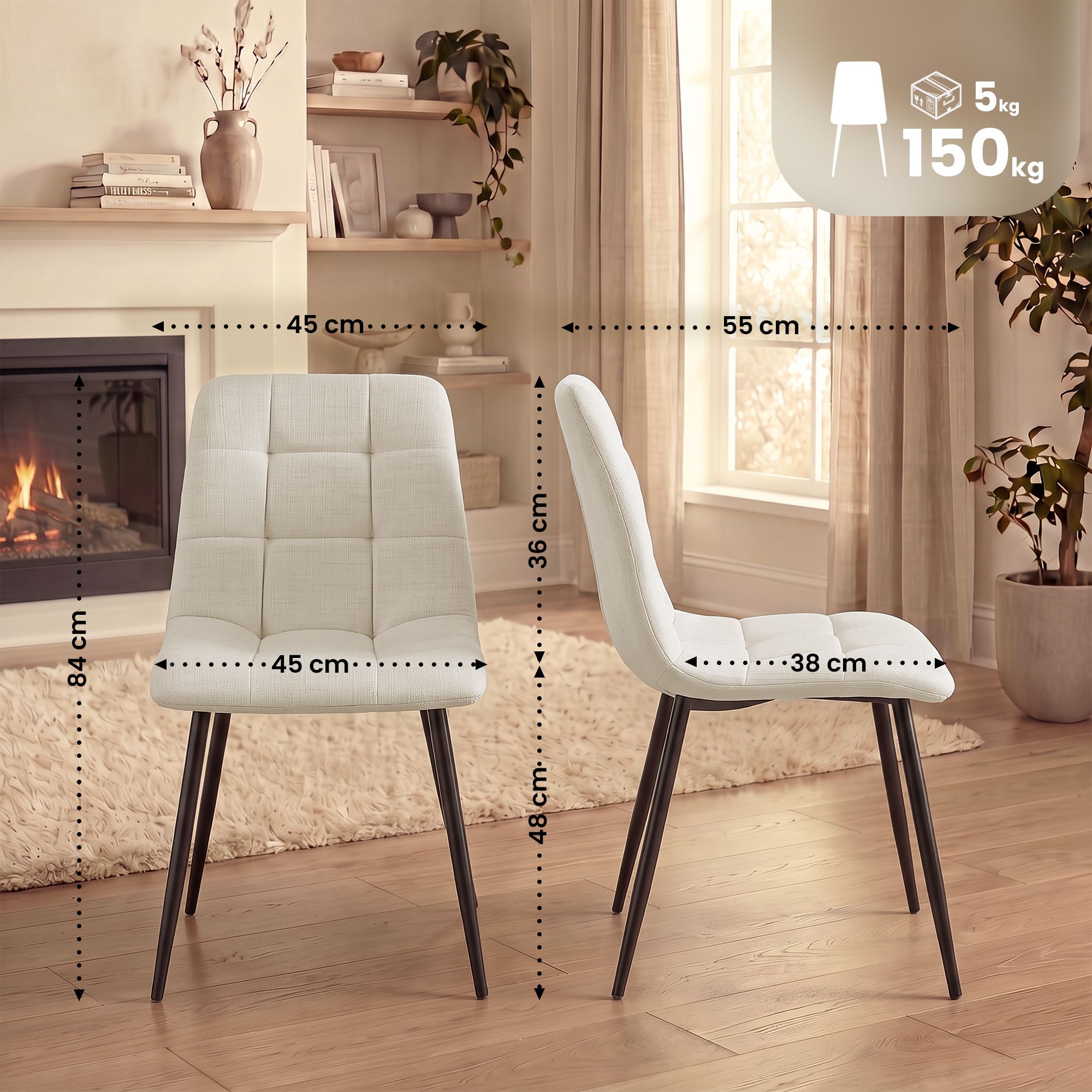 Lot de 2 chaises de salle à manger Tilde