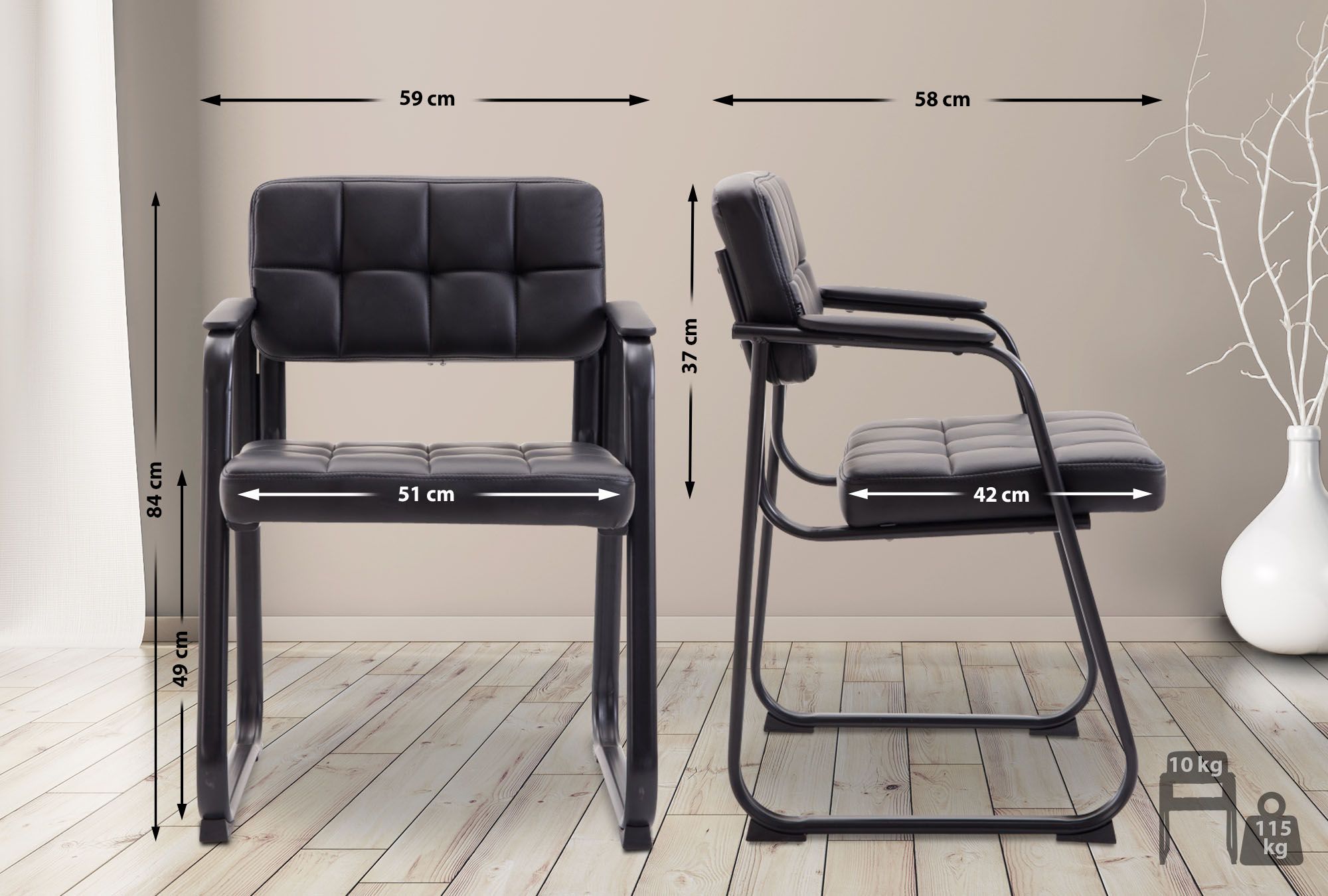 Chaise de visiteur Canada B similicuir