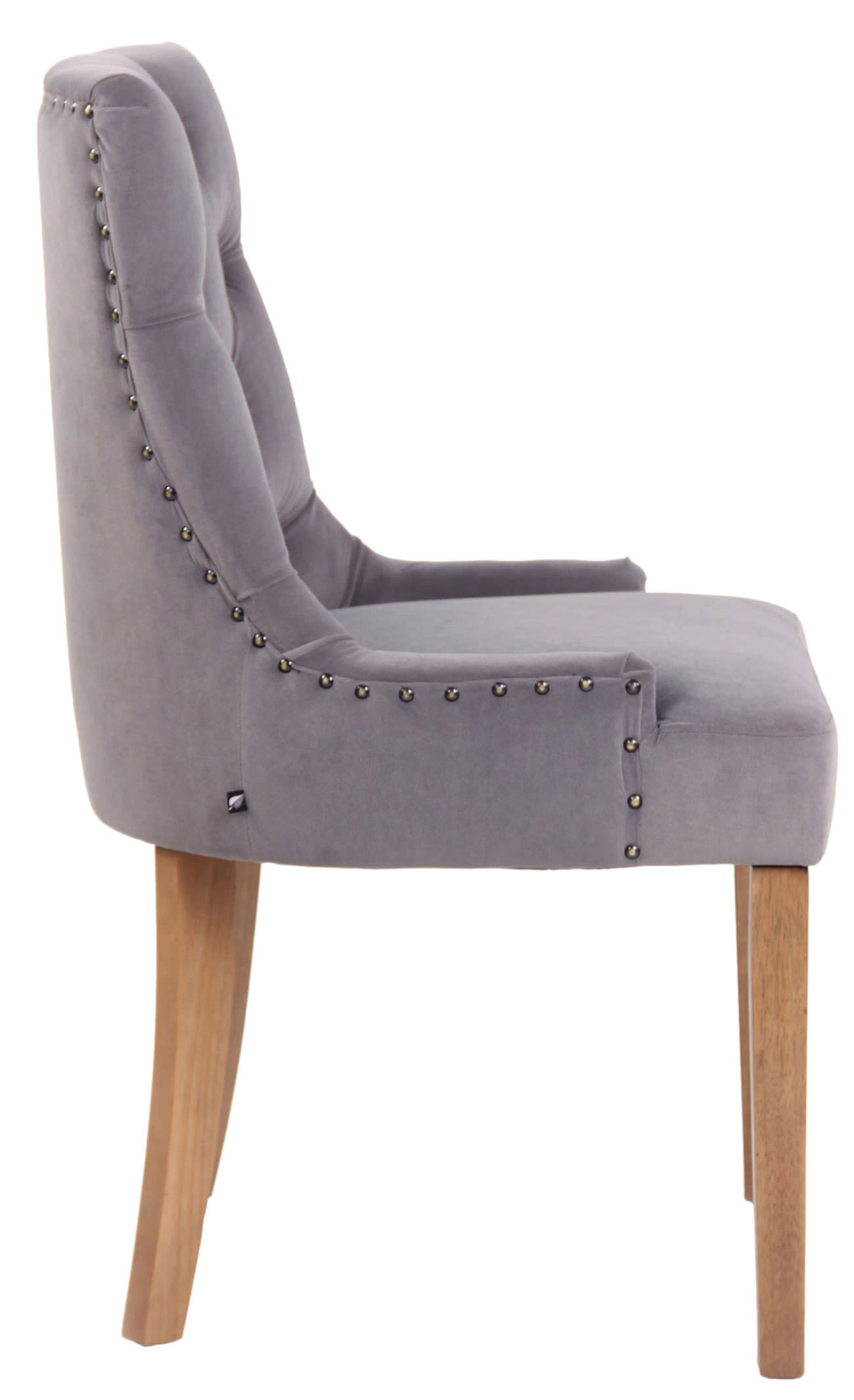 Chaise de salle à manger Aberdeen en Velours avec Piètement en bois d'hévéa