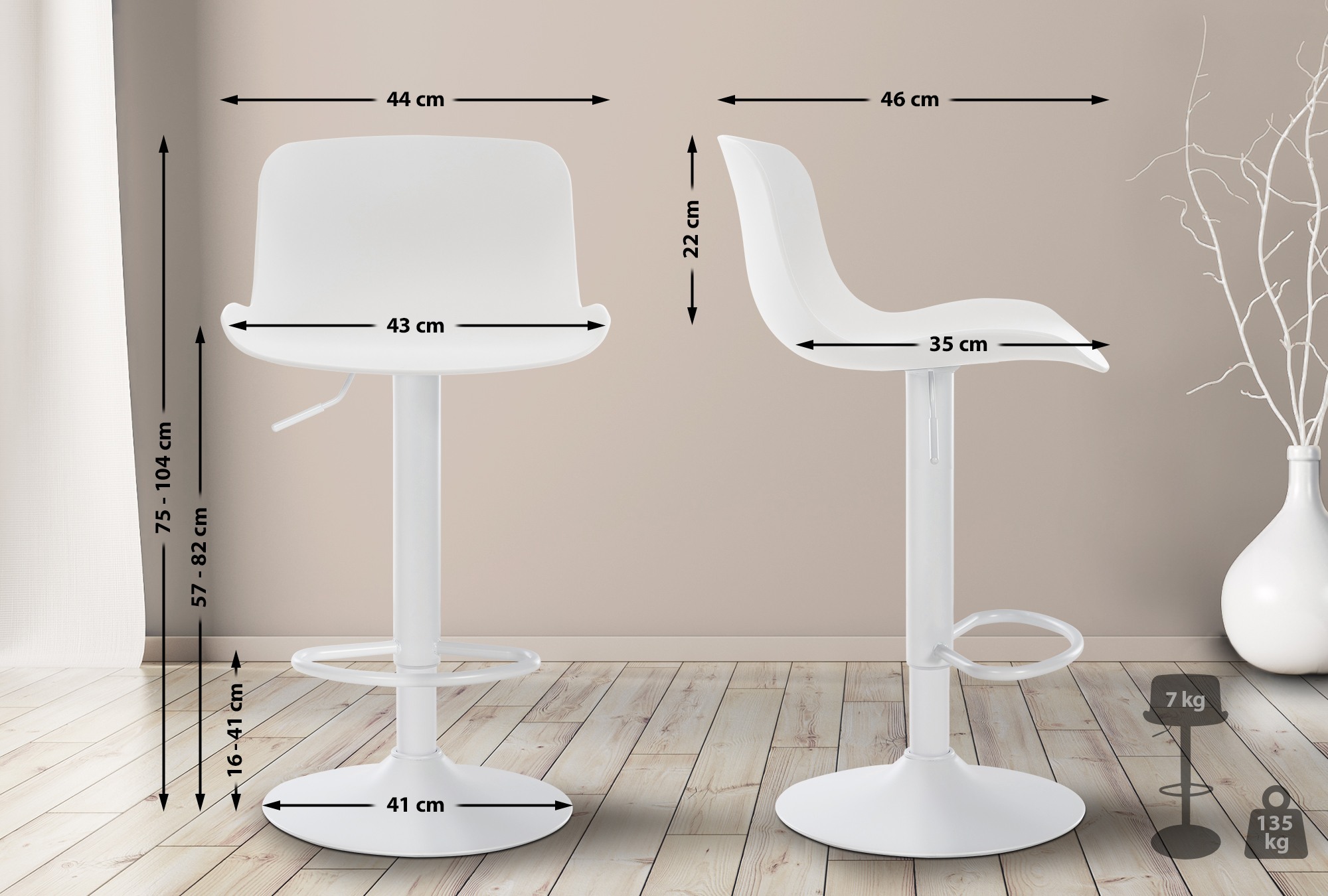 Tabouret de bar Almada en Plastique