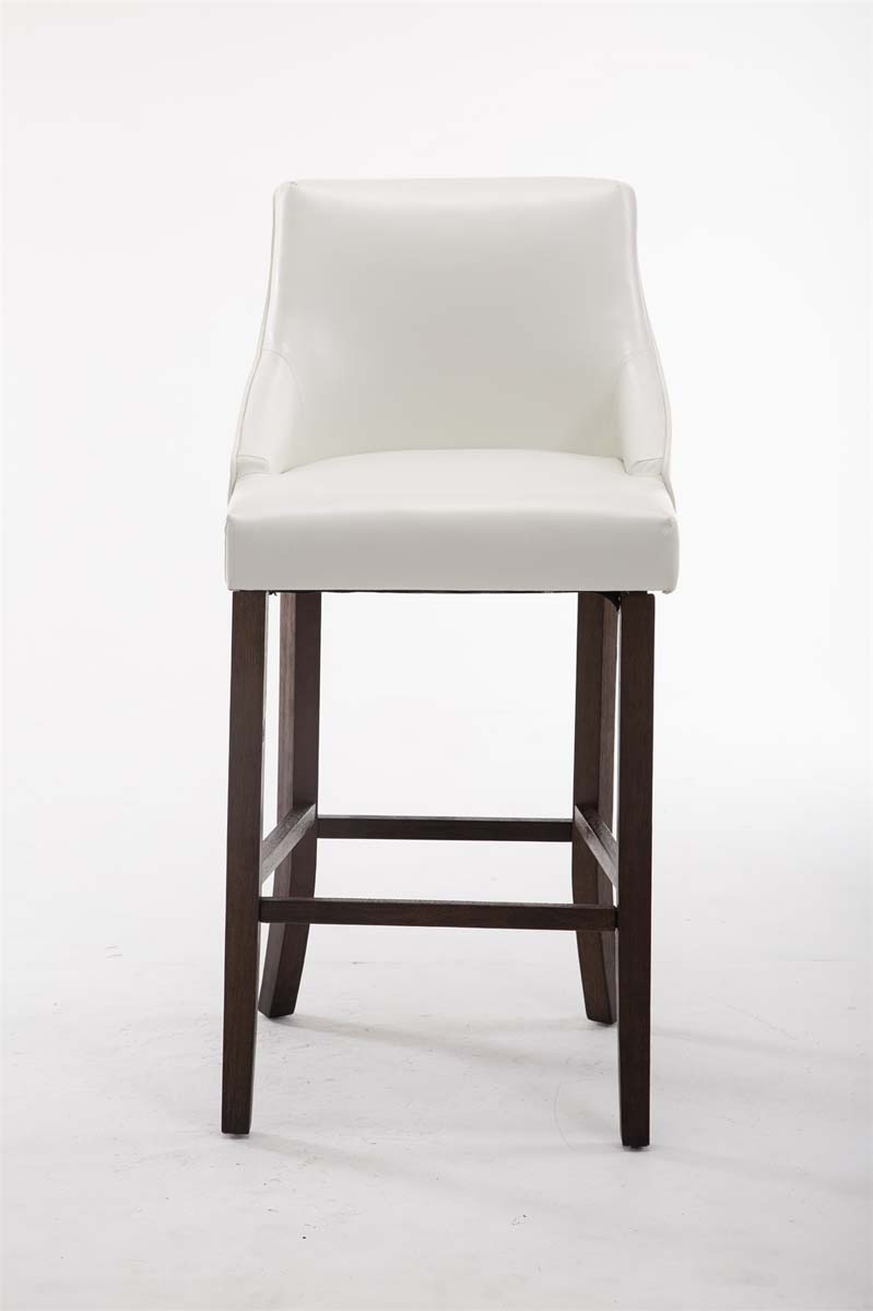 Tabouret de bar Innsbruck en similicuir et Pieds Bois antique
