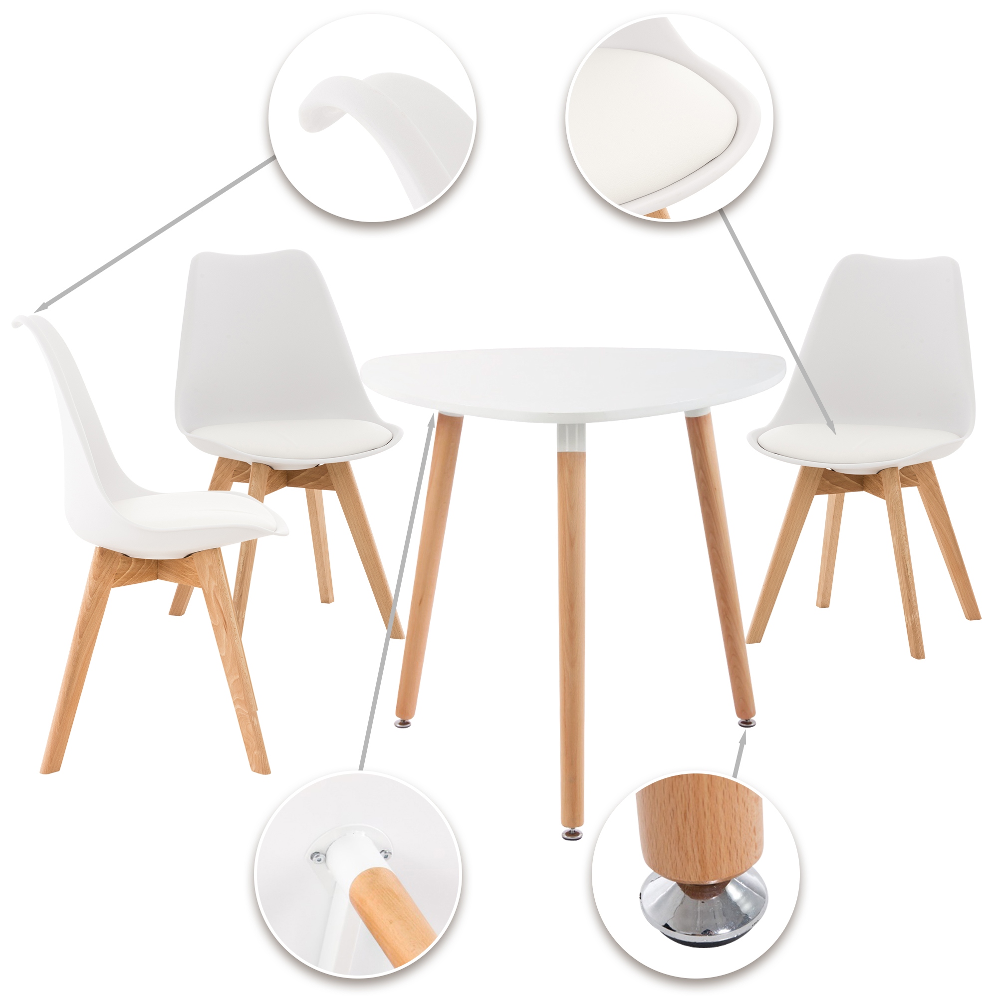 Ensemble de salle à manger Libanera avec 1 Table et 3 chaises