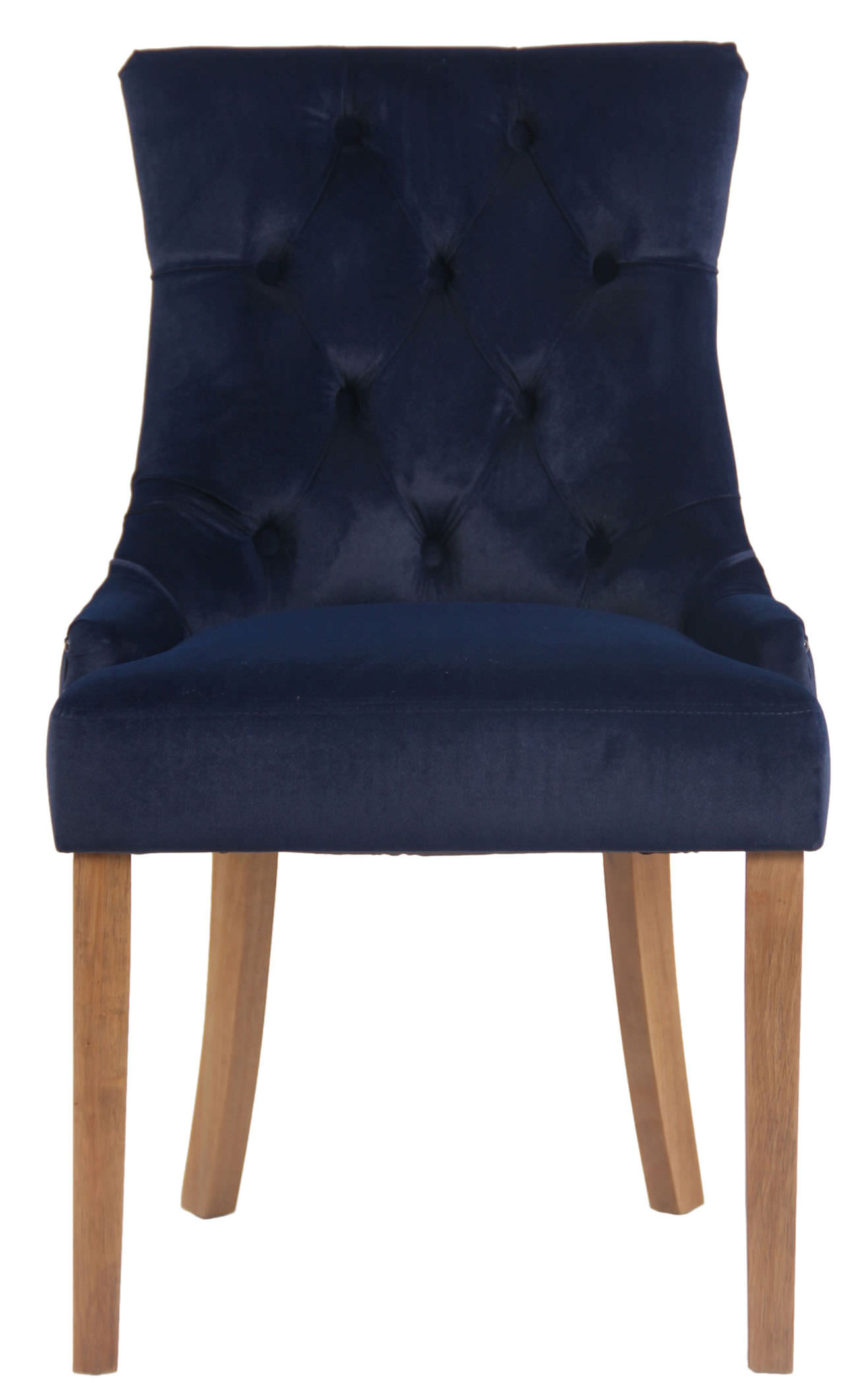 Chaise de salle à manger Aberdeen en Velours avec Piètement en bois d'hévéa