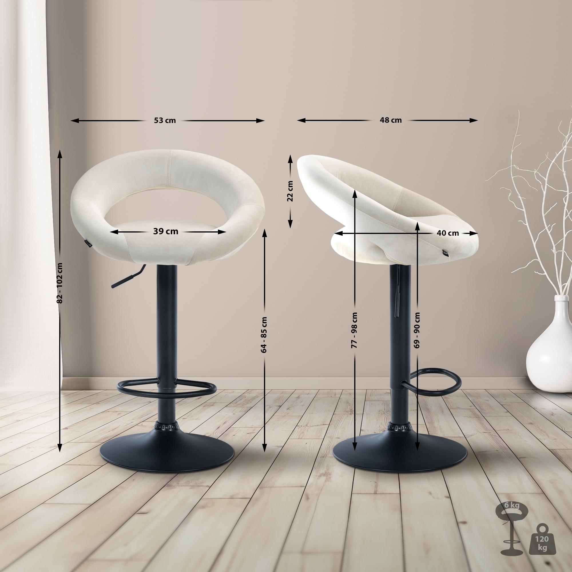 Tabouret de bar Olinda velours