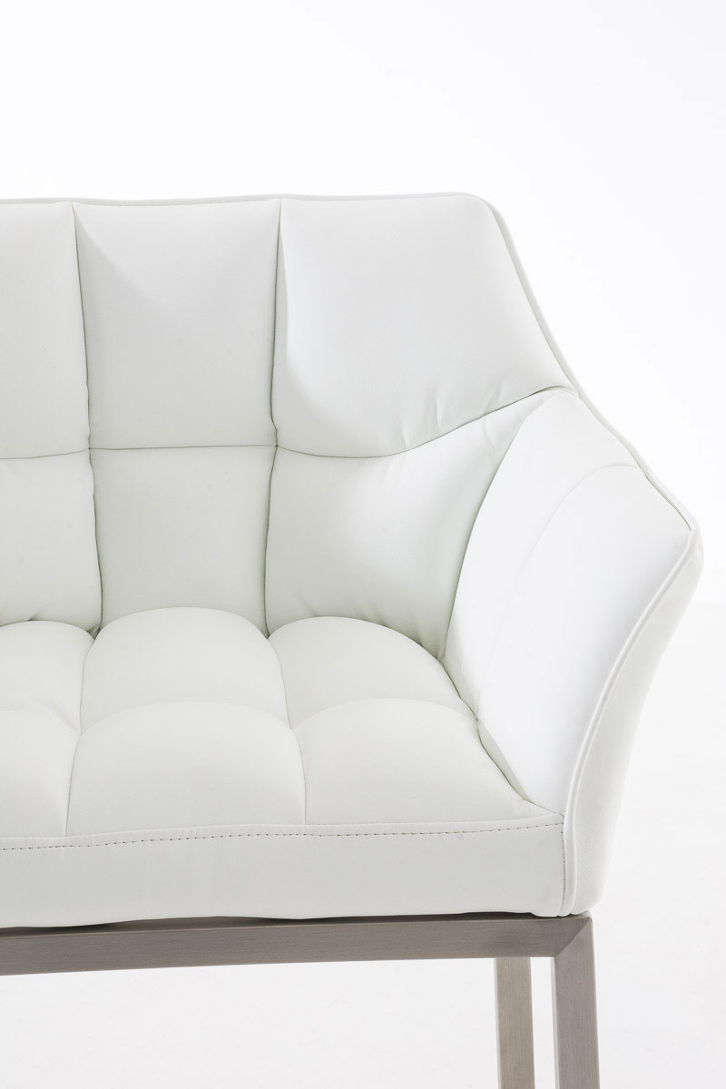 Ensemble de 2 tabourets de bar Damaso en similicuir avec piétement en métal