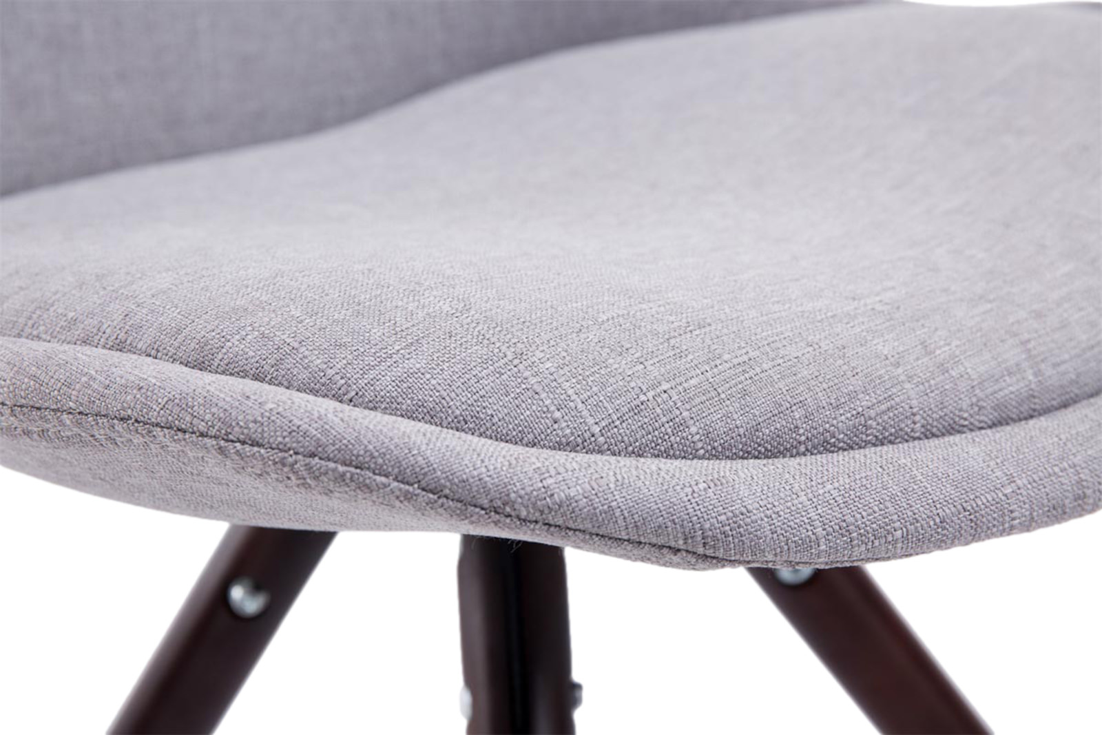 Lot de 4 Chaises de salle à manger Toulouse Tissu Pieds ronds bois