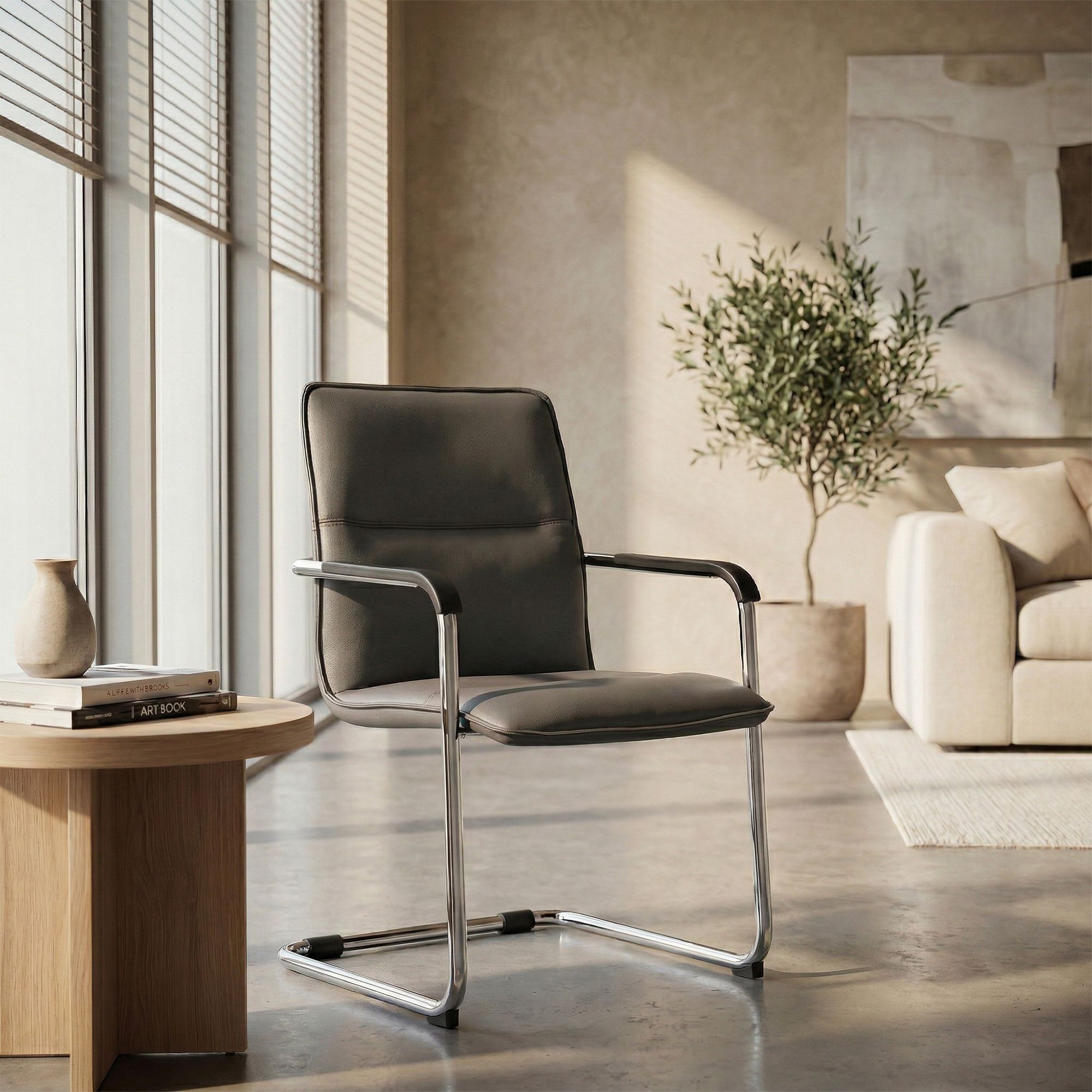 Chaise cantilever Seattle en similicuir