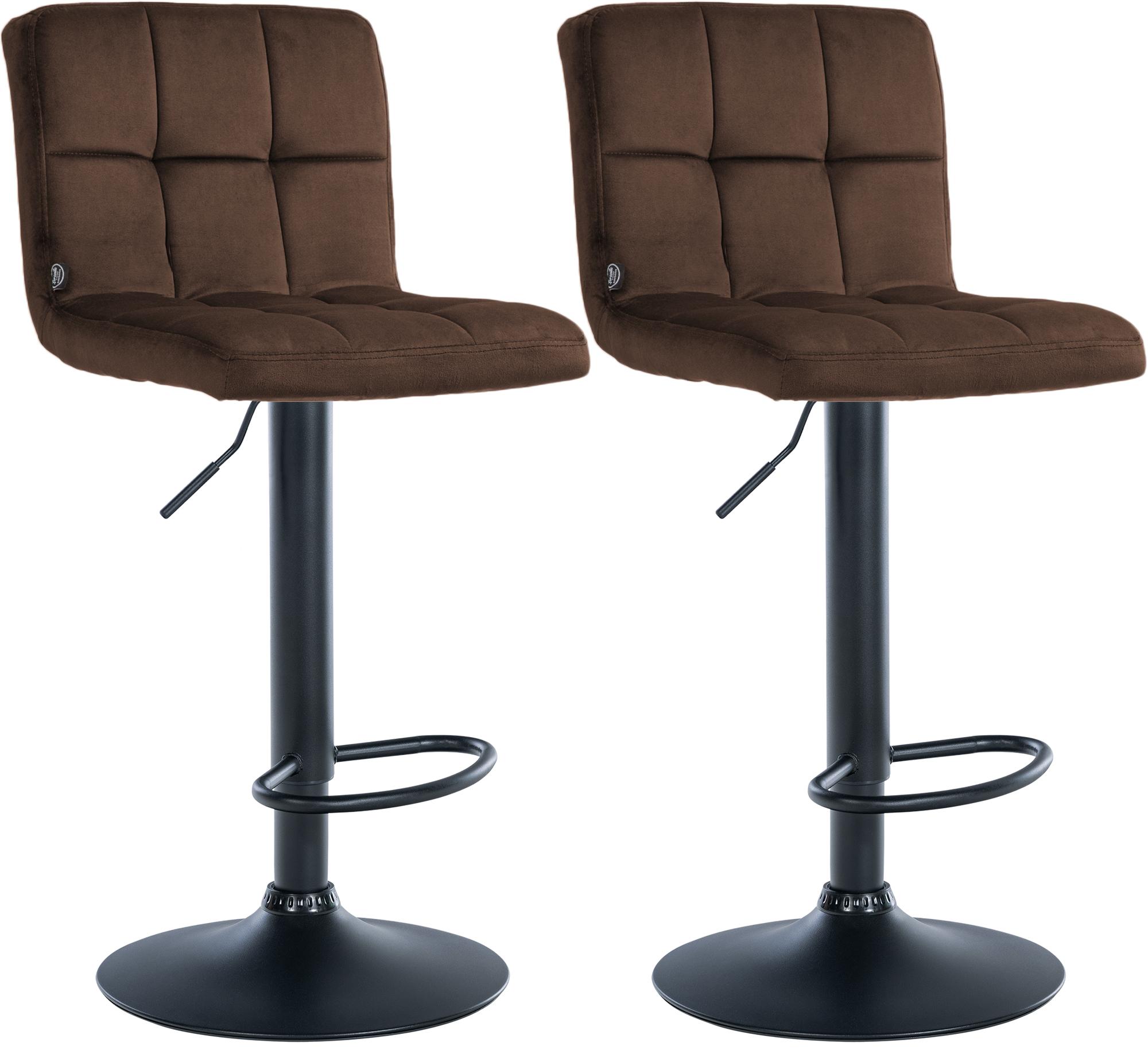 Lot de 2 tabourets de bar Peru velours