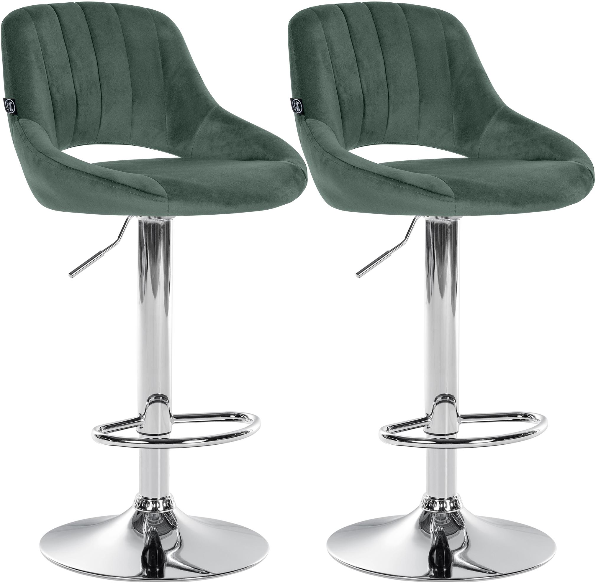 Lot de 2 tabourets de bar Milet en velours