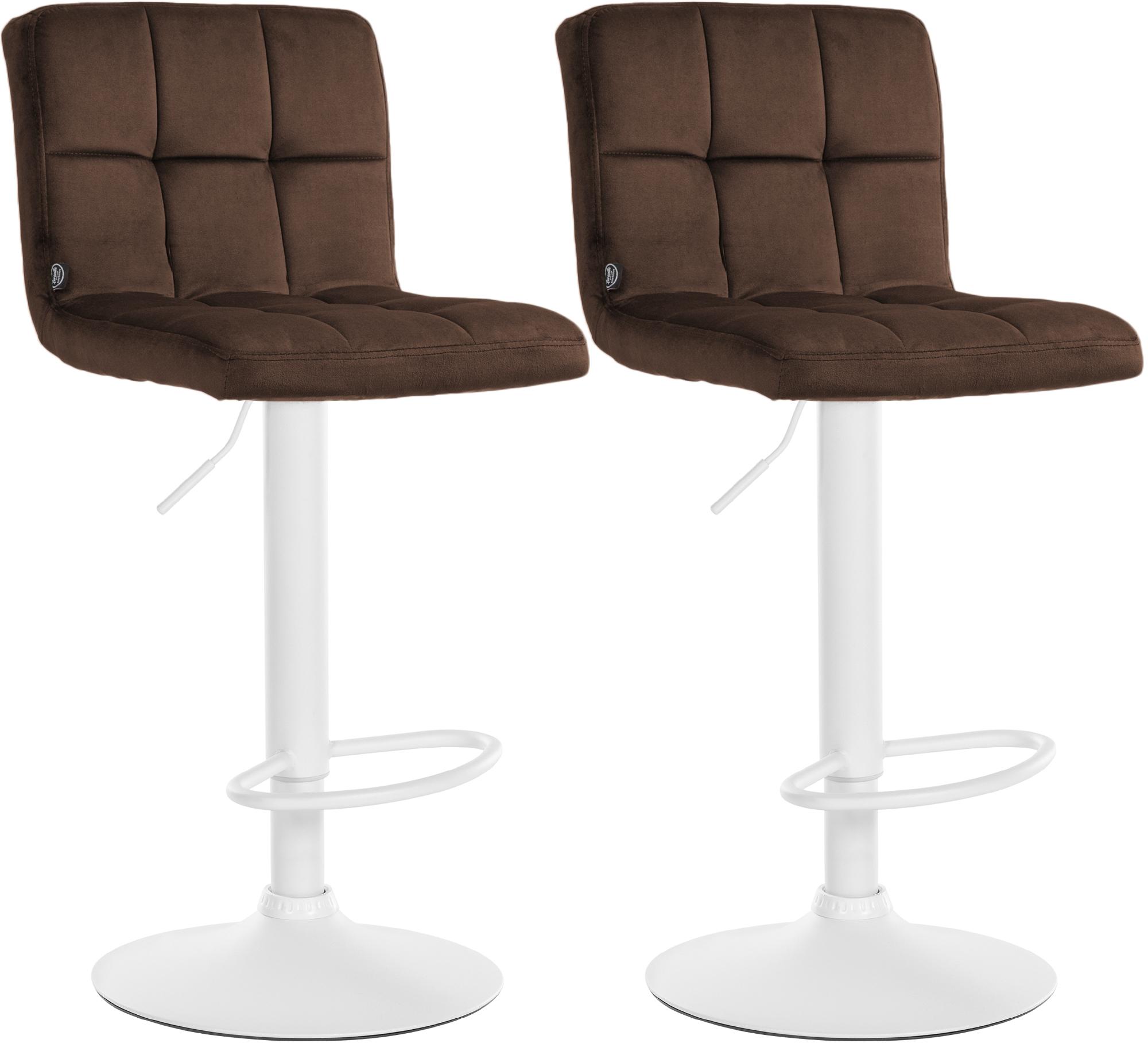 Lot de 2 tabourets de bar Peru velours