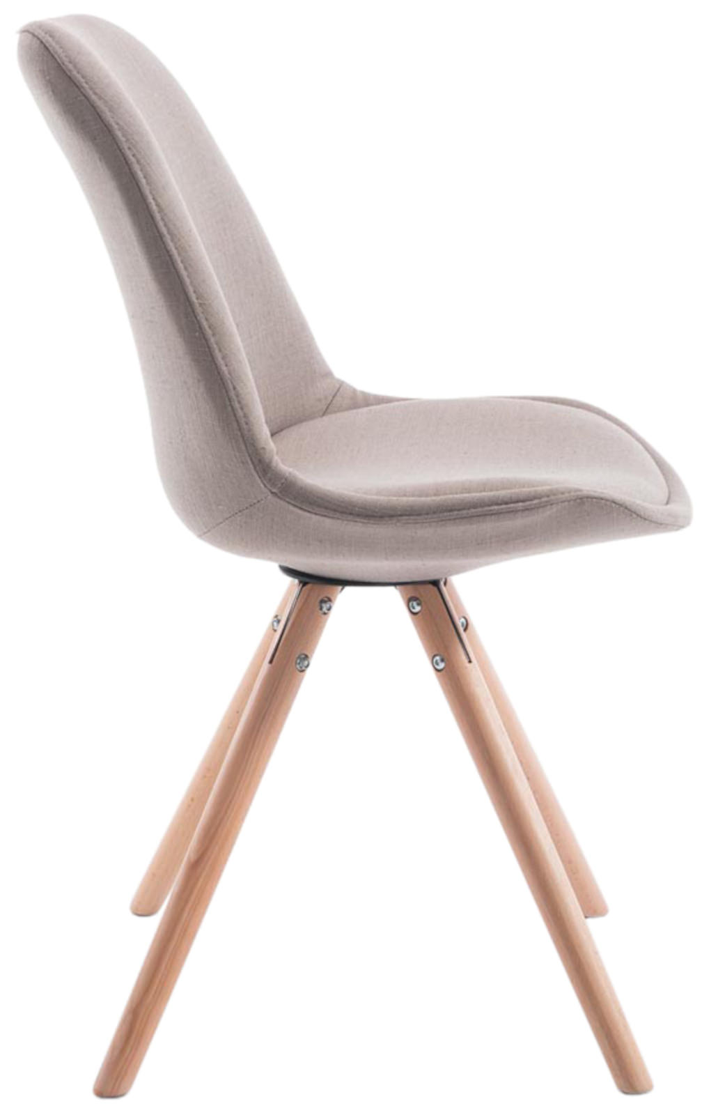 Lot de 4 Chaises de salle à manger Toulouse Tissu Pieds ronds bois
