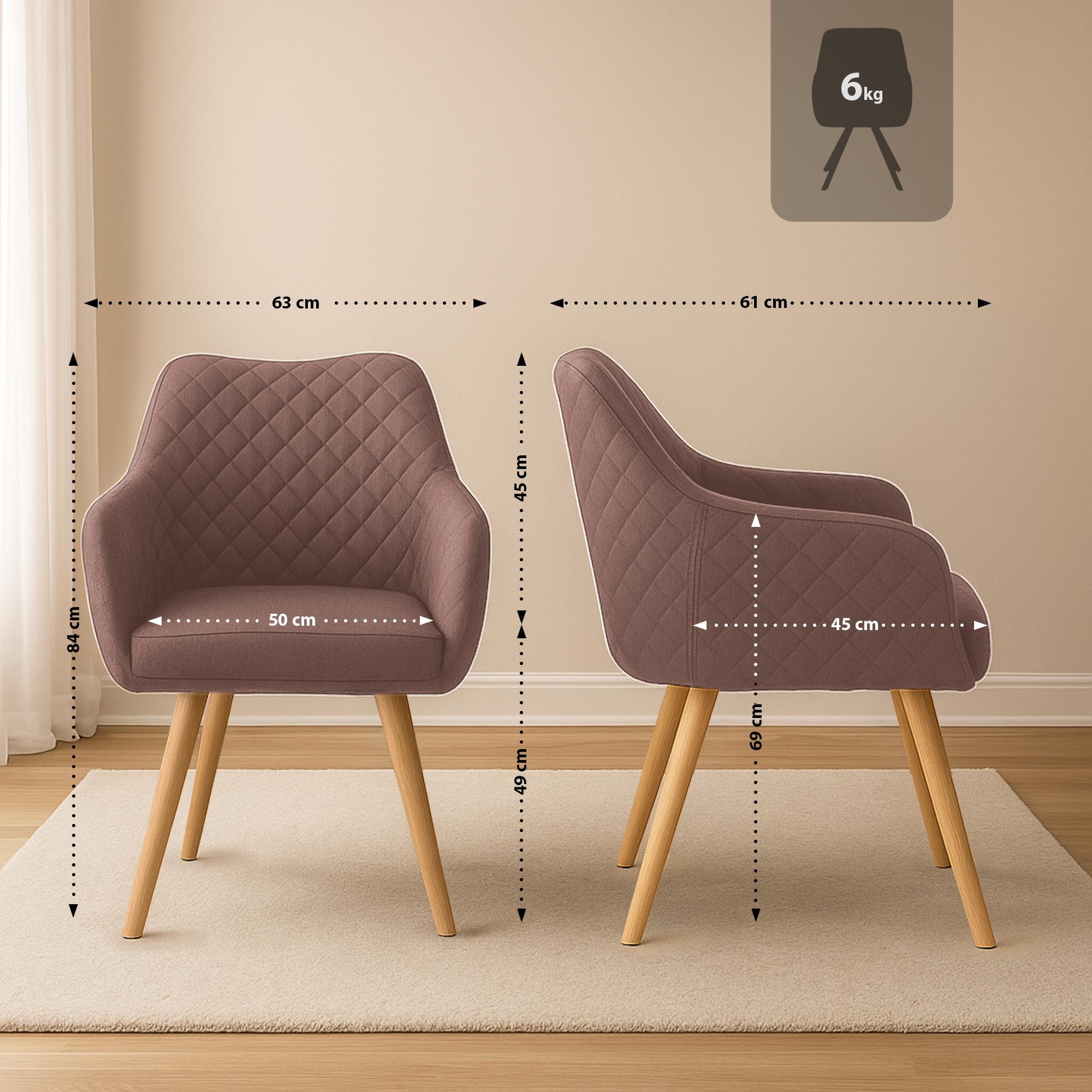 Chaise de salle à manger Gent en tissu