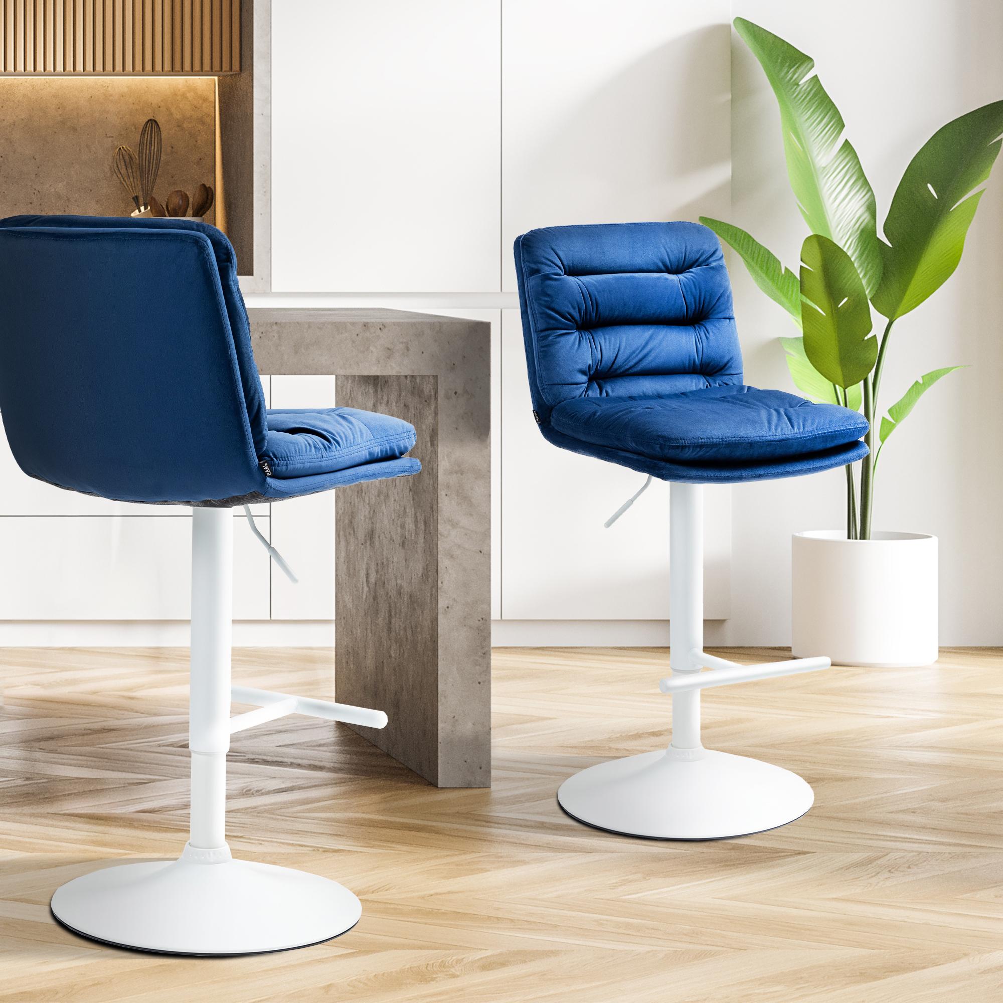 Lot de 2 tabourets de bar Damar velours