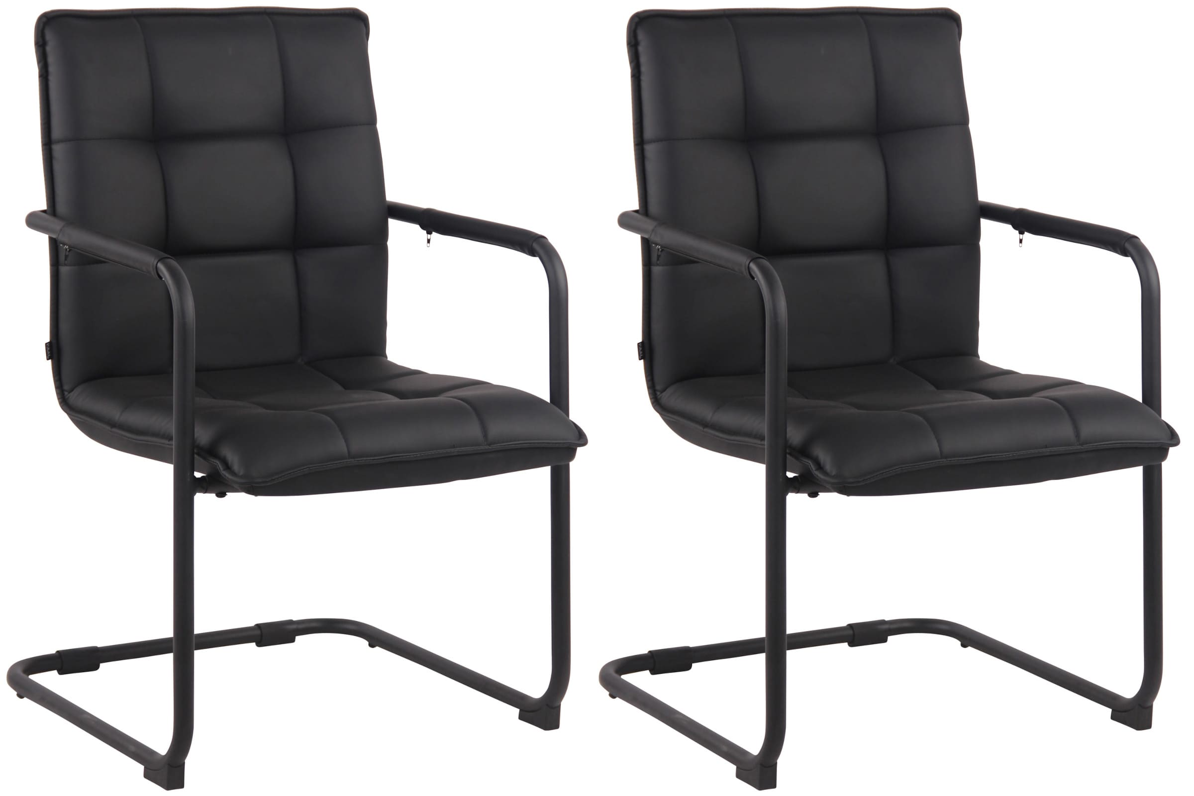 Lot de 2 Chaises Cantilever Gandia en Similicuir et pieds en Métal