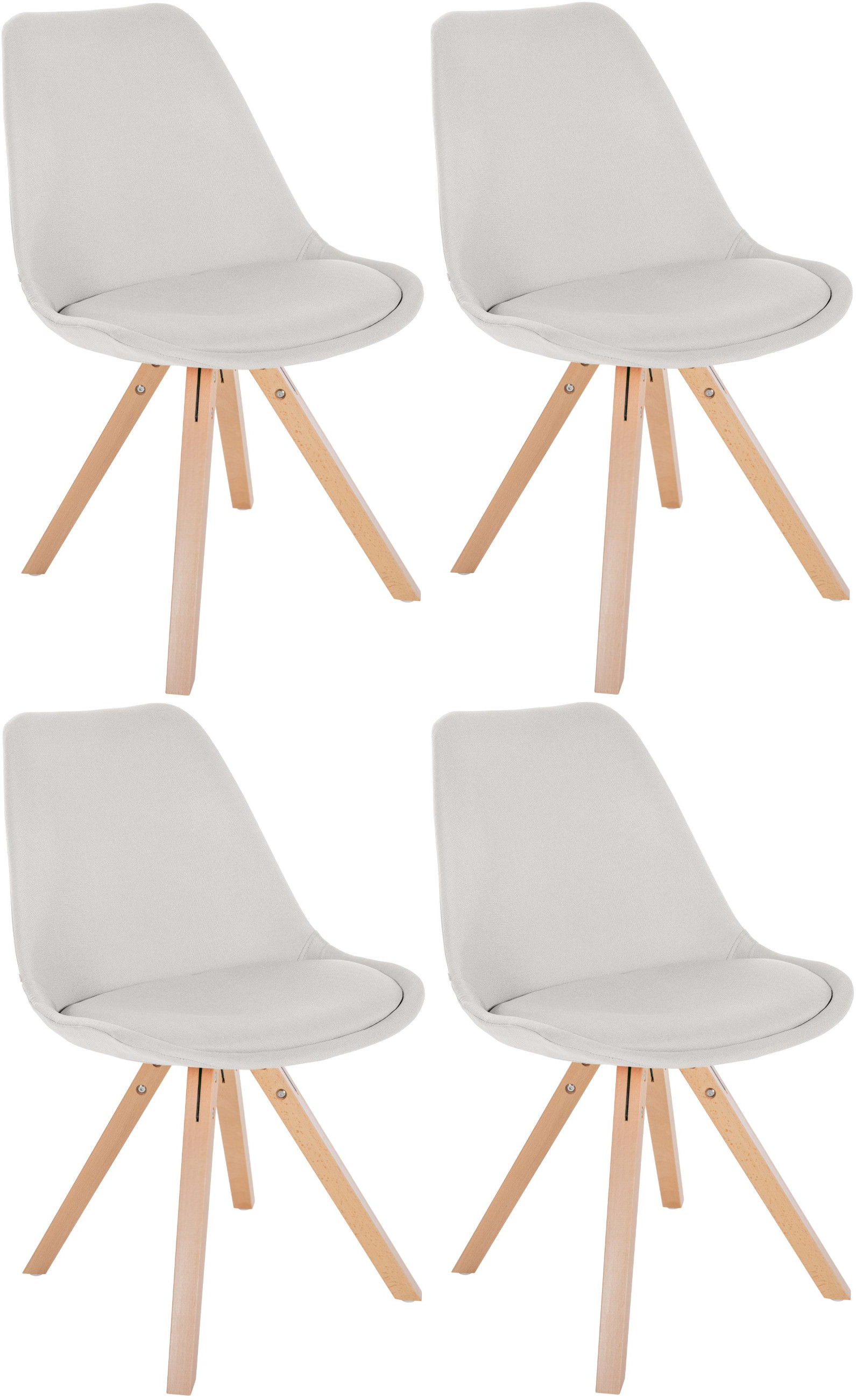 Lot de 4 chaises de salle à manger Sofia en tissu Pieds en bois