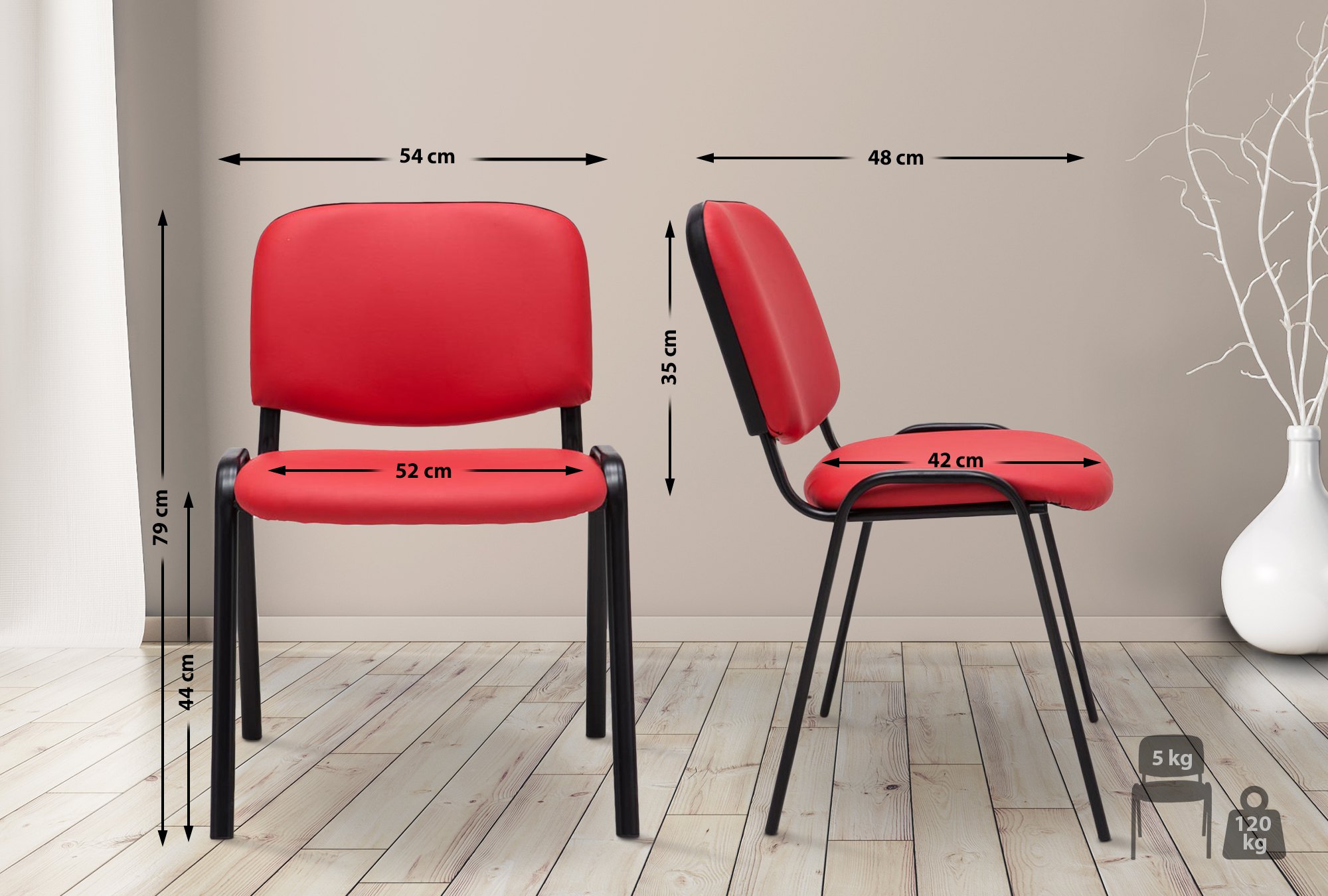 Chaise Visiteur Ken similicuir