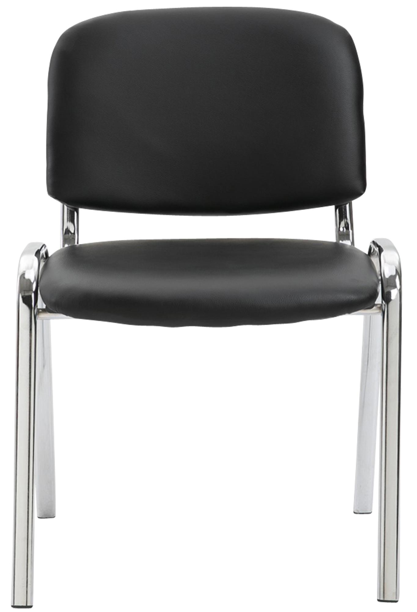 Chaise visiteur Ken en similicuir et piètement en métal chromé