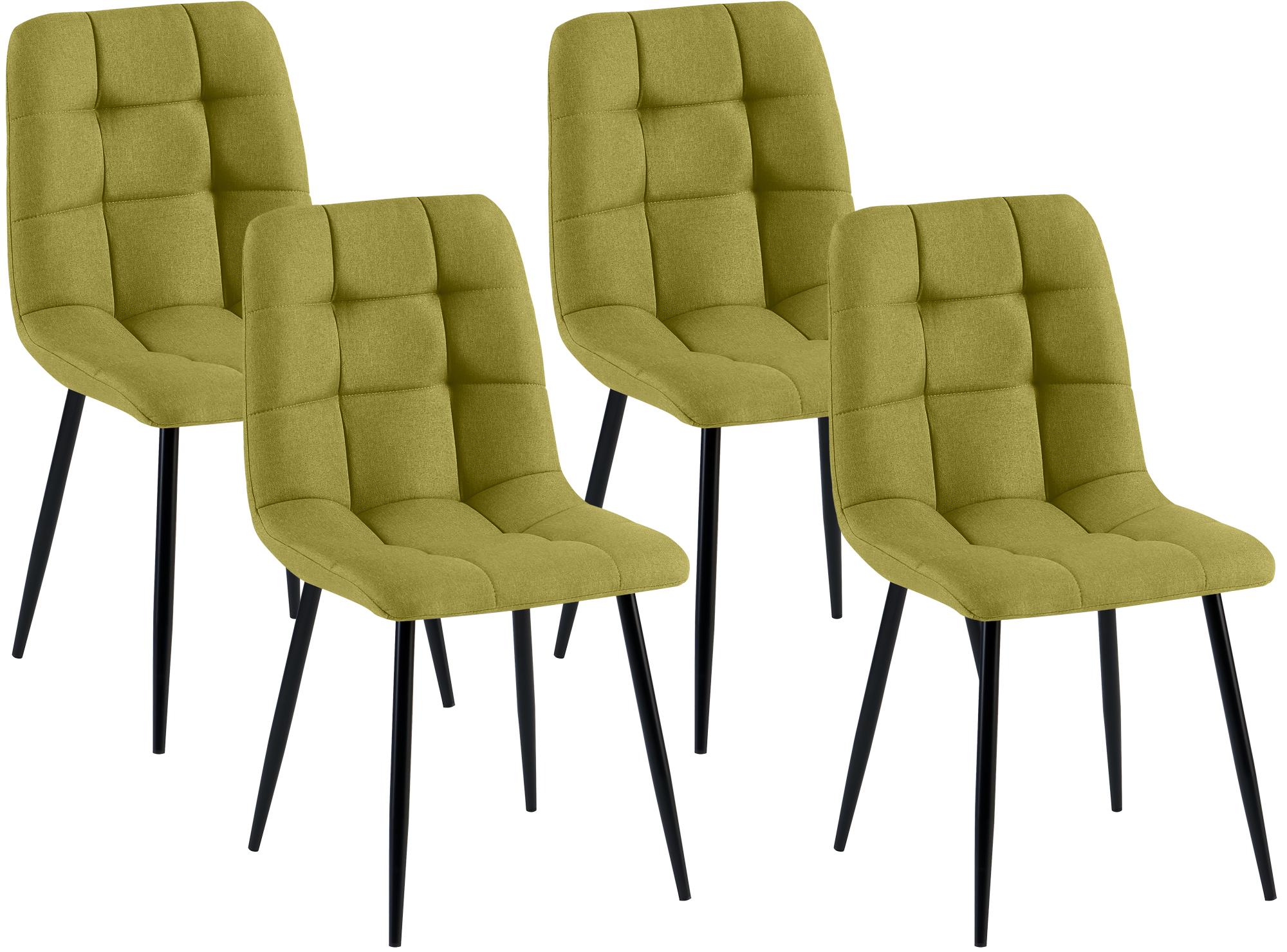 Lot de 4 chaises de salle a manger Antibes en tissu