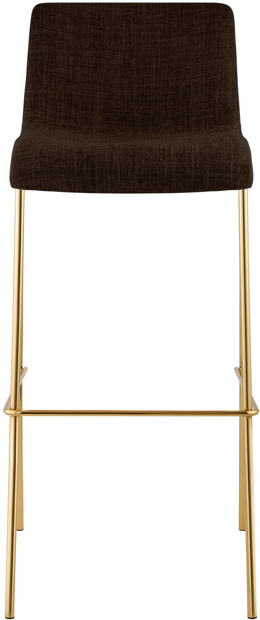 Lot de 2 Tabourets de bar Hover en tissu, piètement quatre pieds doré