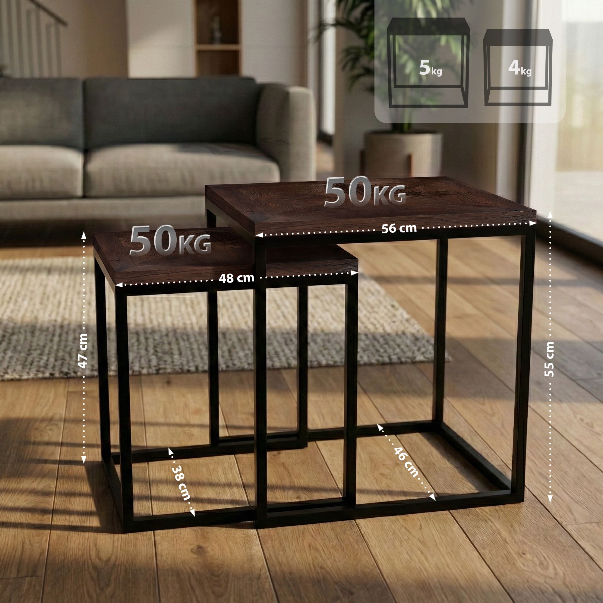 Lot de 2 tables d appoint Talero